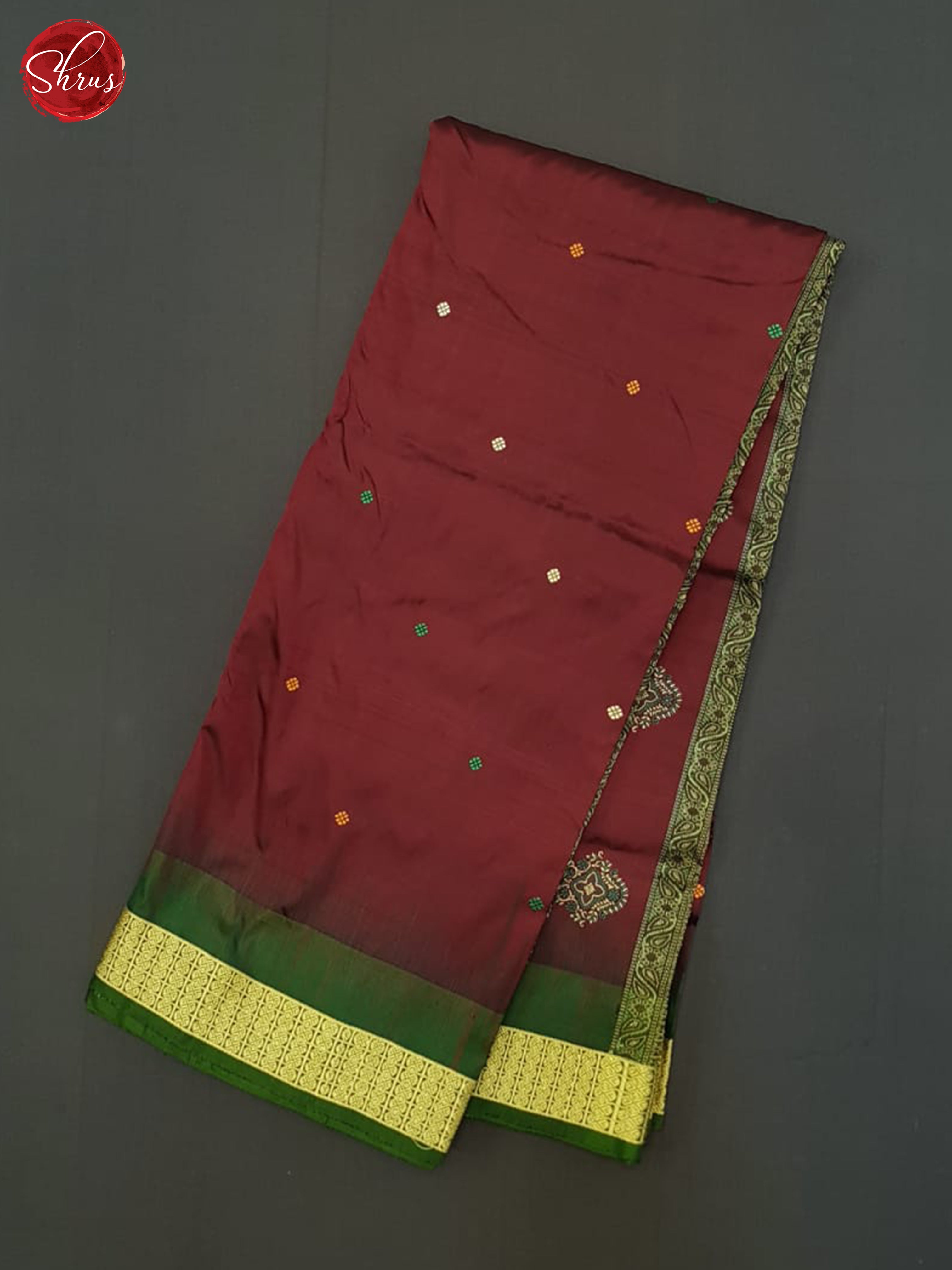 Araku Maroon And Green- Odisha Sambalpuri Silk Saree - Shop on ShrusEternity.com