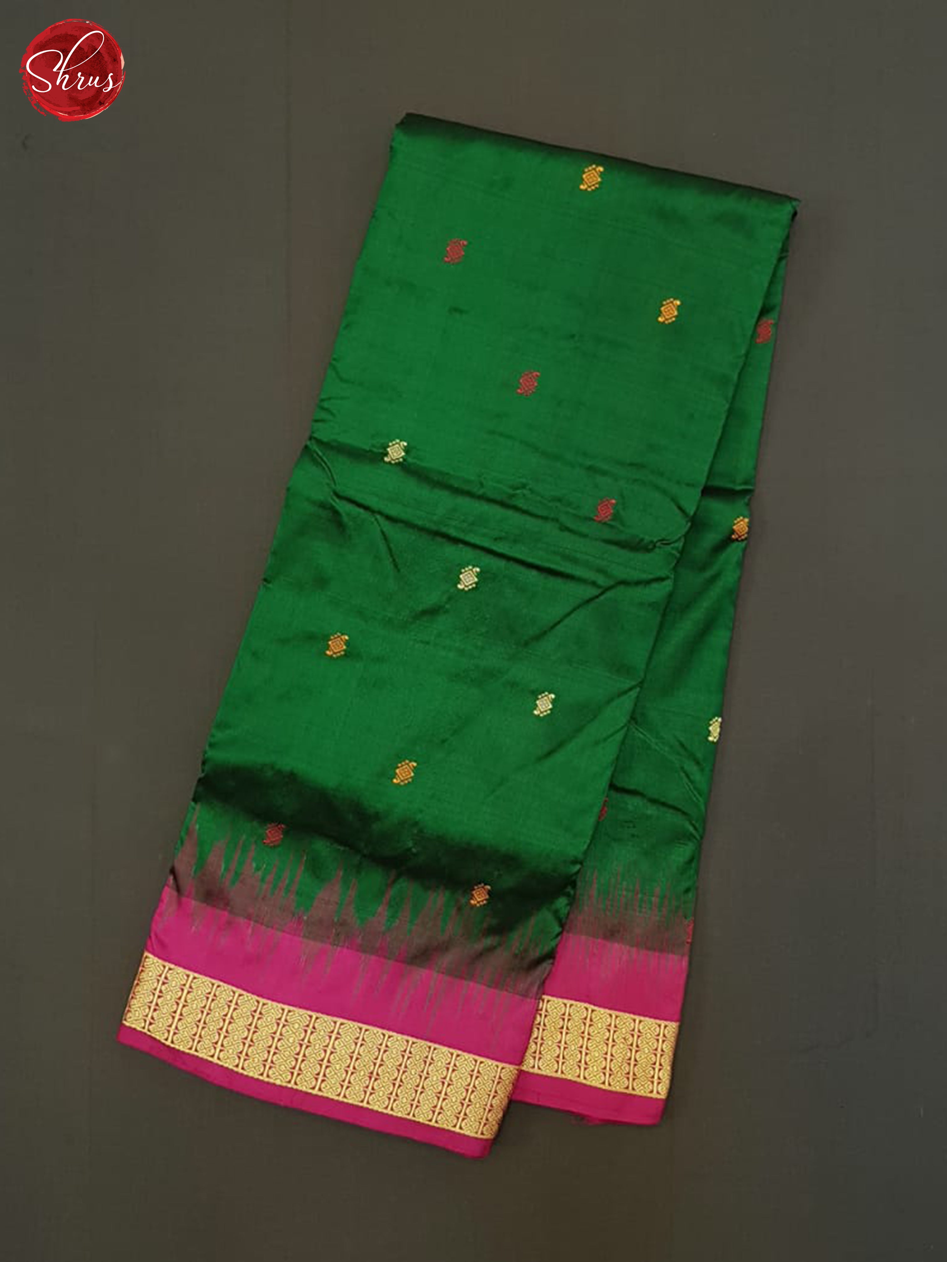 Green And Pink- Odhisha Sambalpuri Silk Saree - Shop on ShrusEternity.com