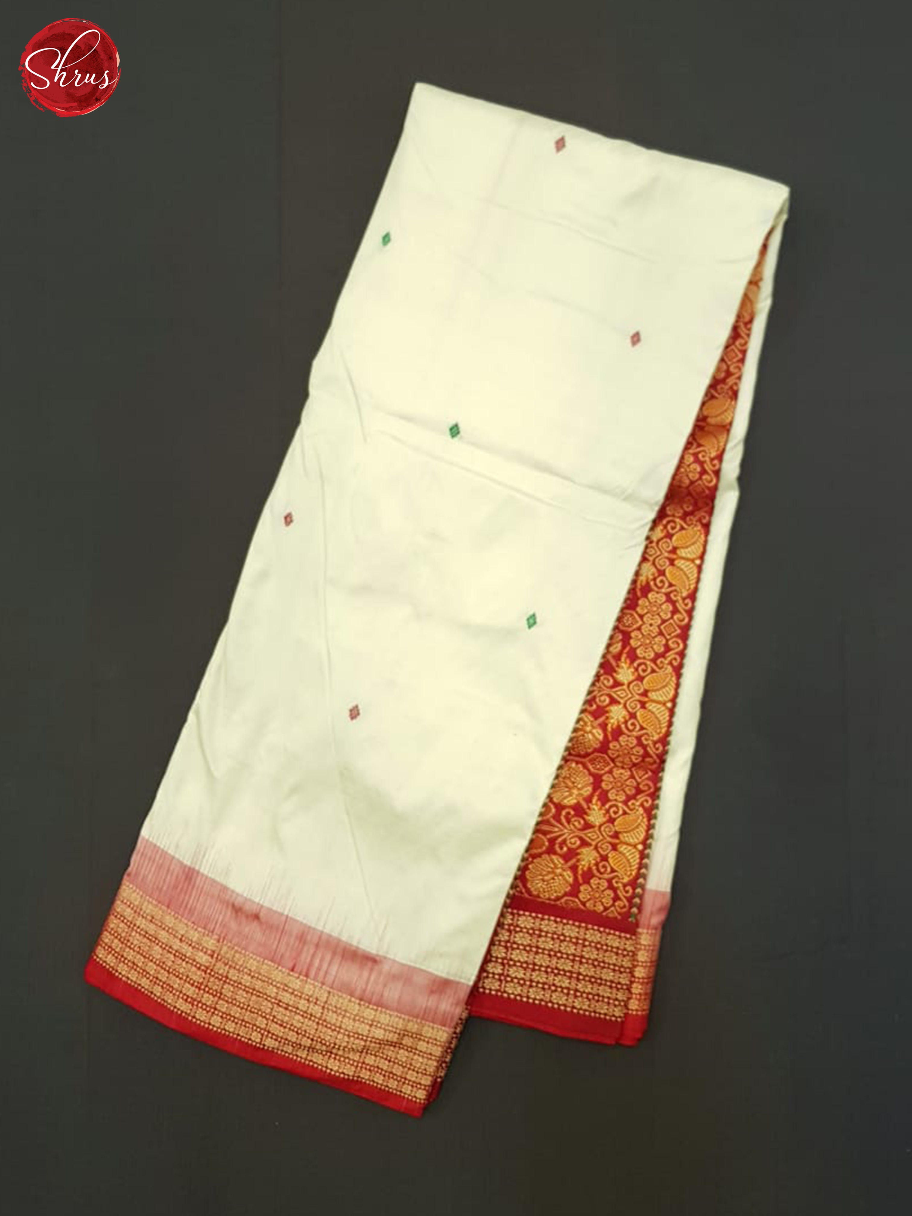 Cream And Red - Odhisa Sambalpuri Silk Saree - Shop on ShrusEternity.com