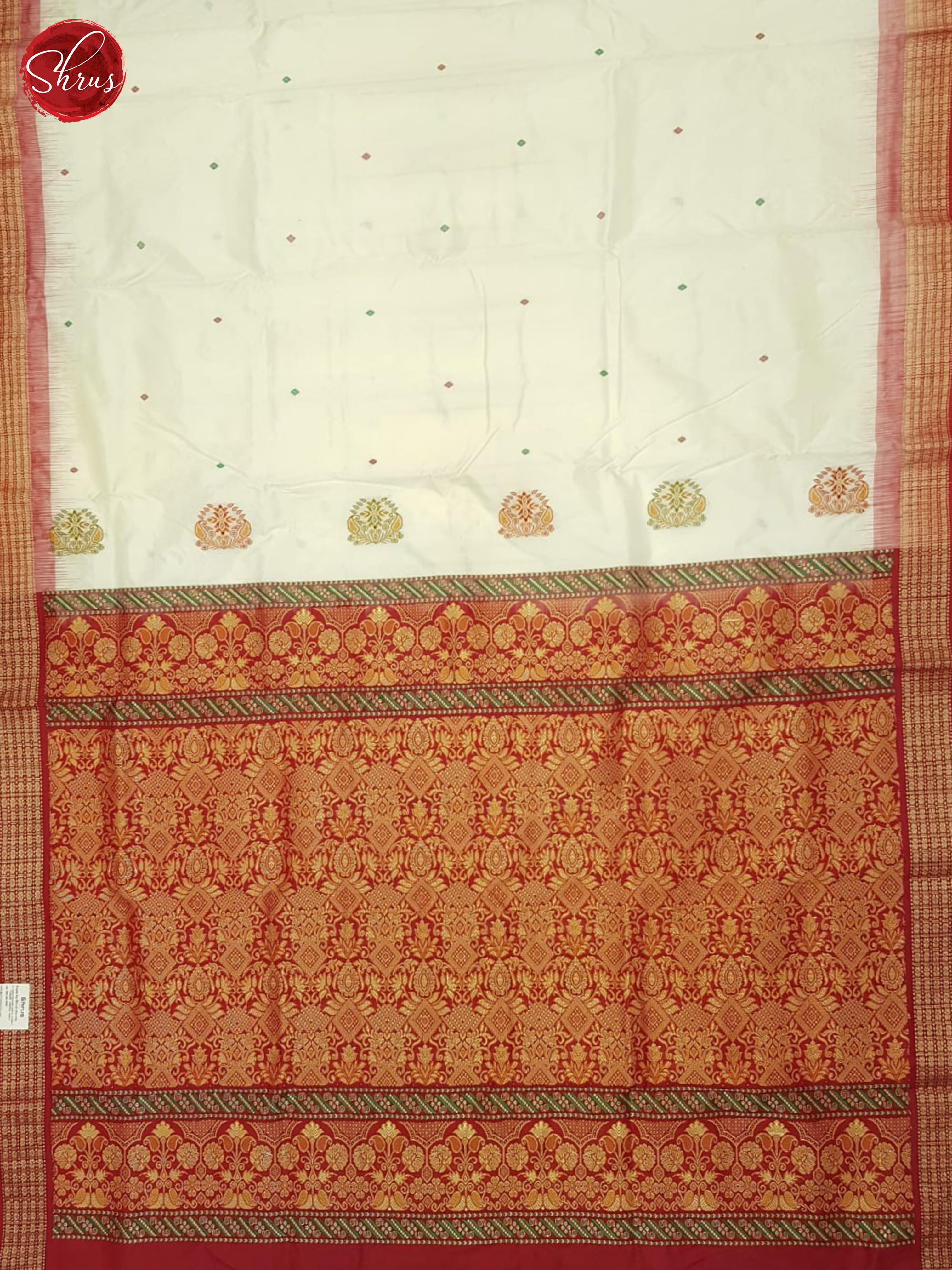 Cream And Red - Odhisa Sambalpuri Silk Saree - Shop on ShrusEternity.com