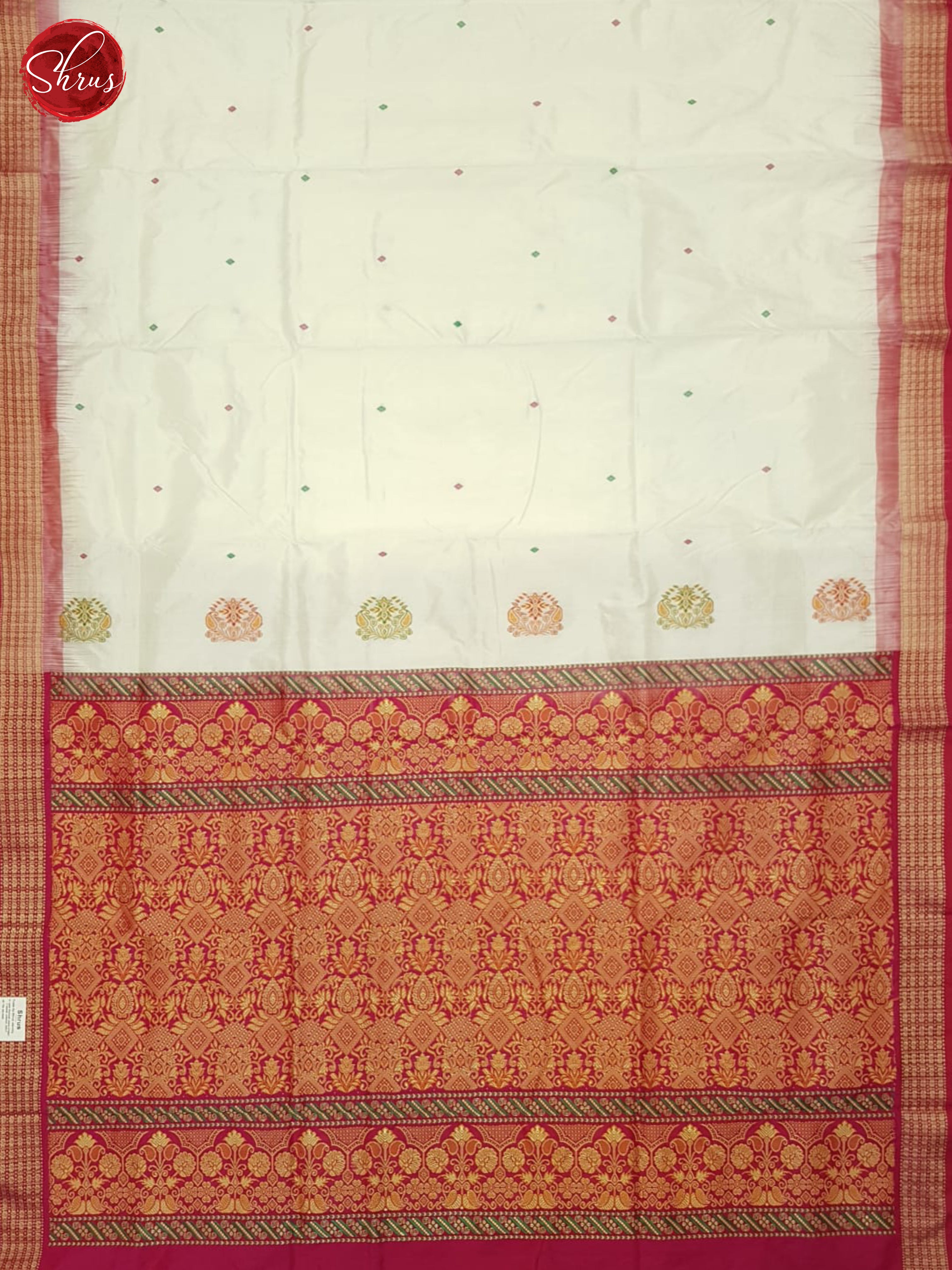 Cream And Pink- Odhisha Sambalpuri Silk Saree - Shop on ShrusEternity.com