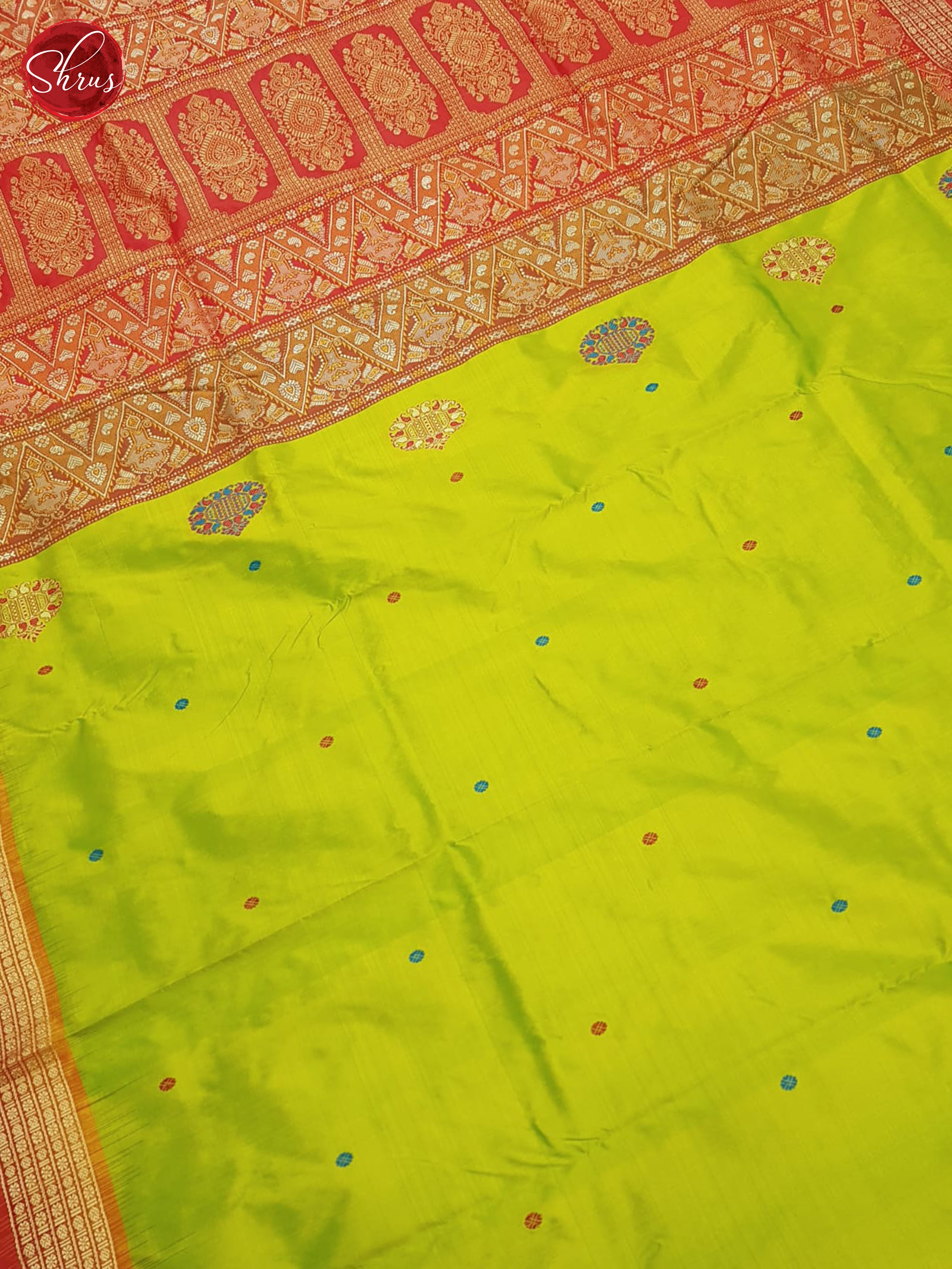 Green And Red- Odhisa Sambalpuri Silk Saree - Shop on ShrusEternity.com