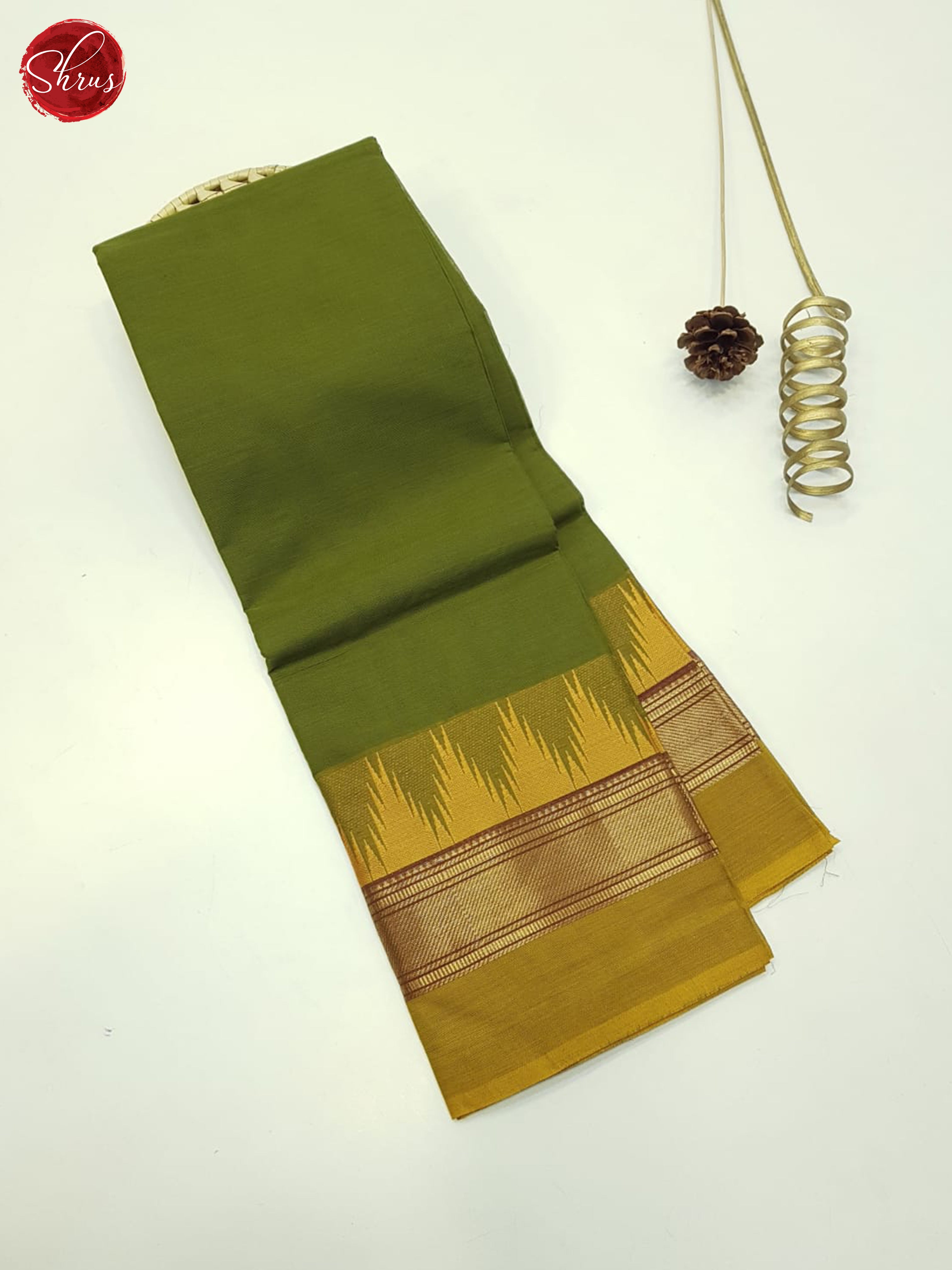 Green And Mustard- Ustitched Chettinad Cotton top - Shop on ShrusEternity.com