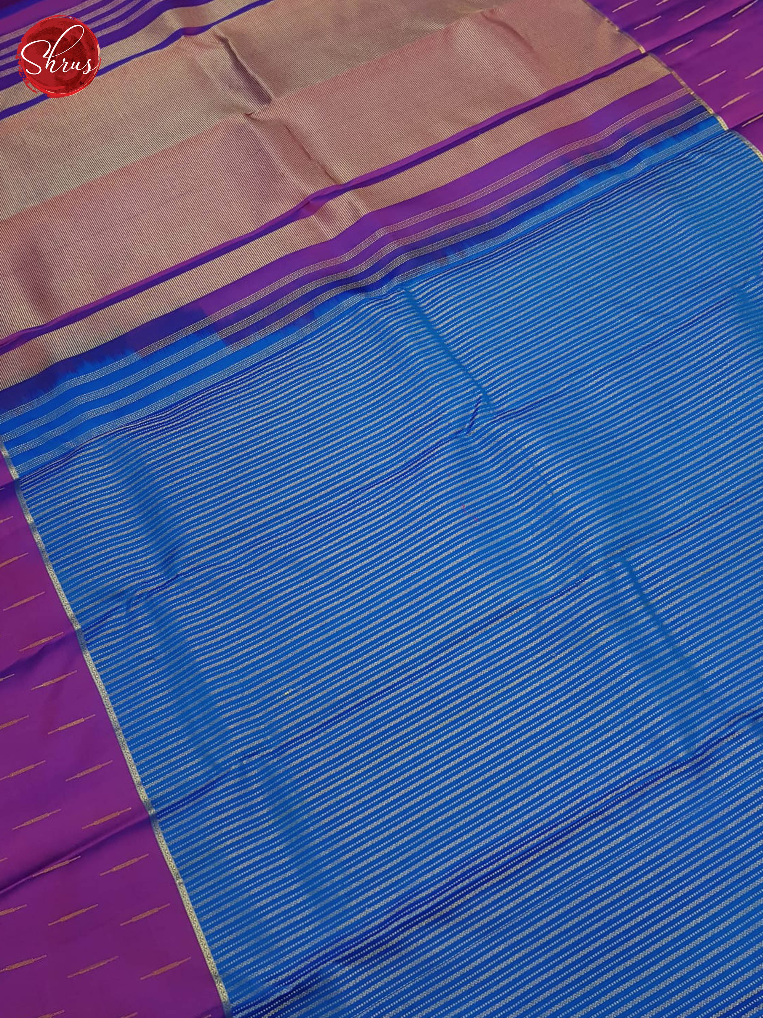 Blue And Purple - Kanchipuram silk Saree - Shop on ShrusEternity.com