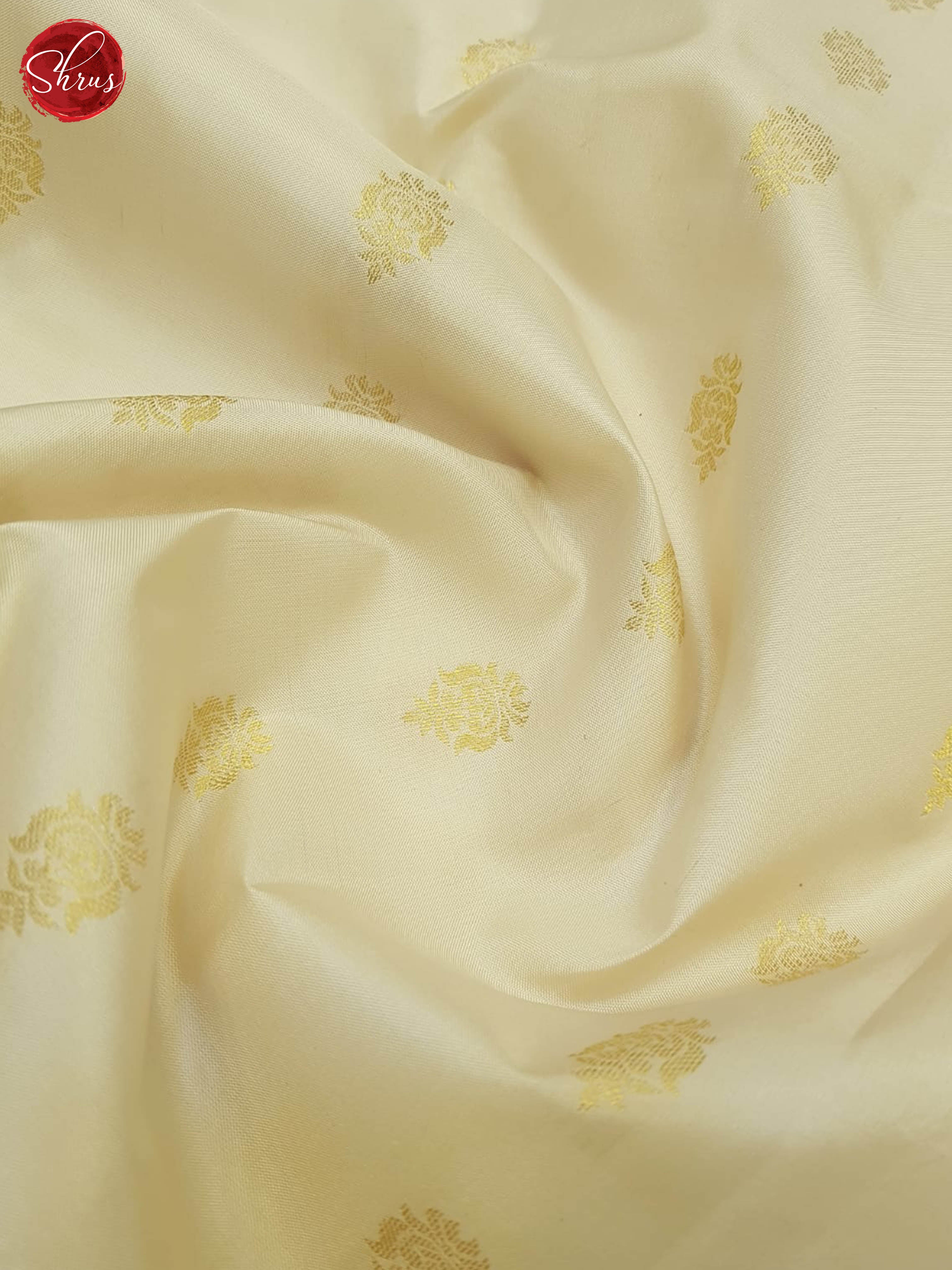 Cream And Eggplant - Kanchipuram silk Saree - Shop on ShrusEternity.com