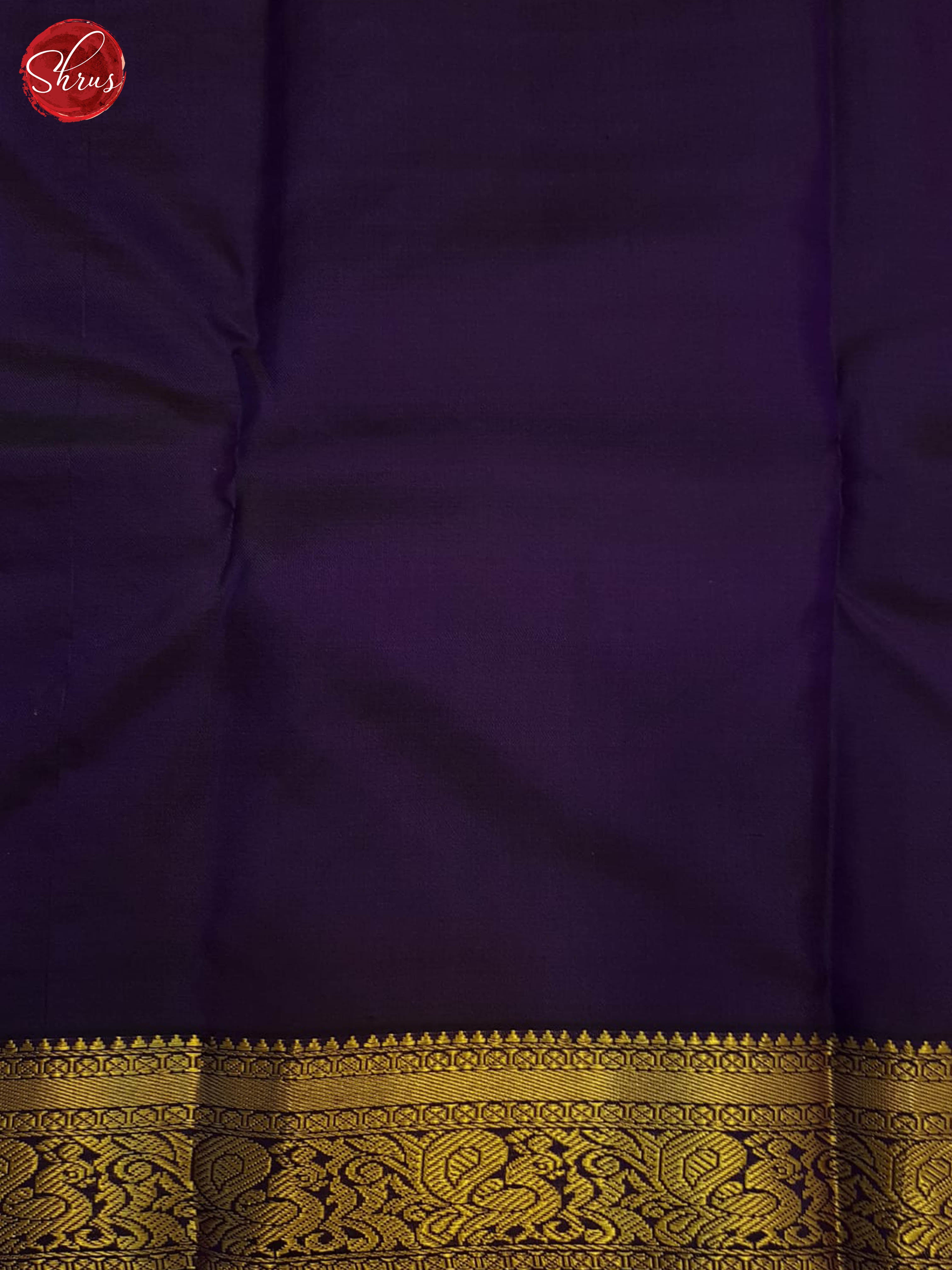 Cream And Eggplant - Kanchipuram silk Saree - Shop on ShrusEternity.com