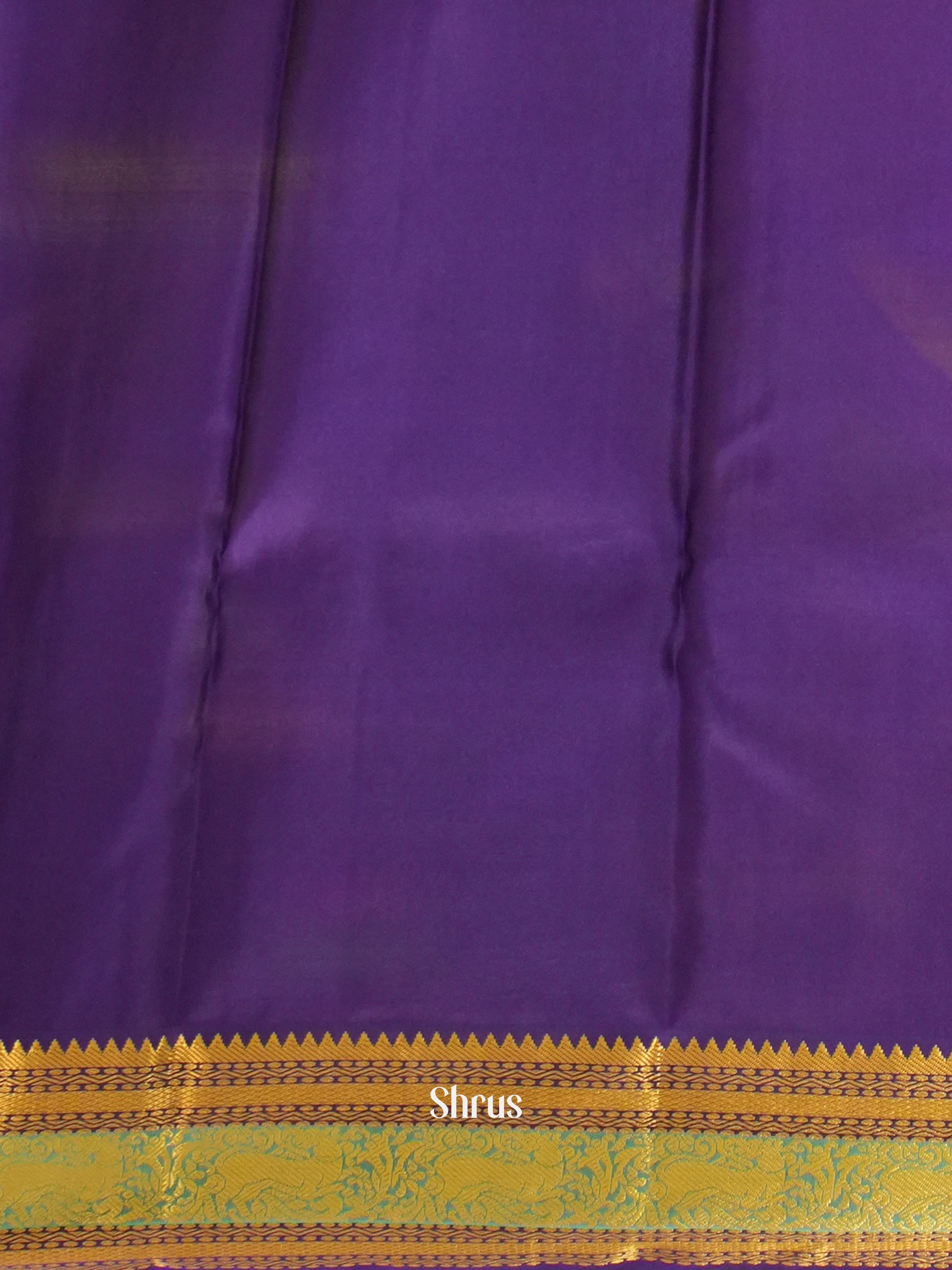 Mustard And Purpule - Korvai Kanchipuram silk Saree