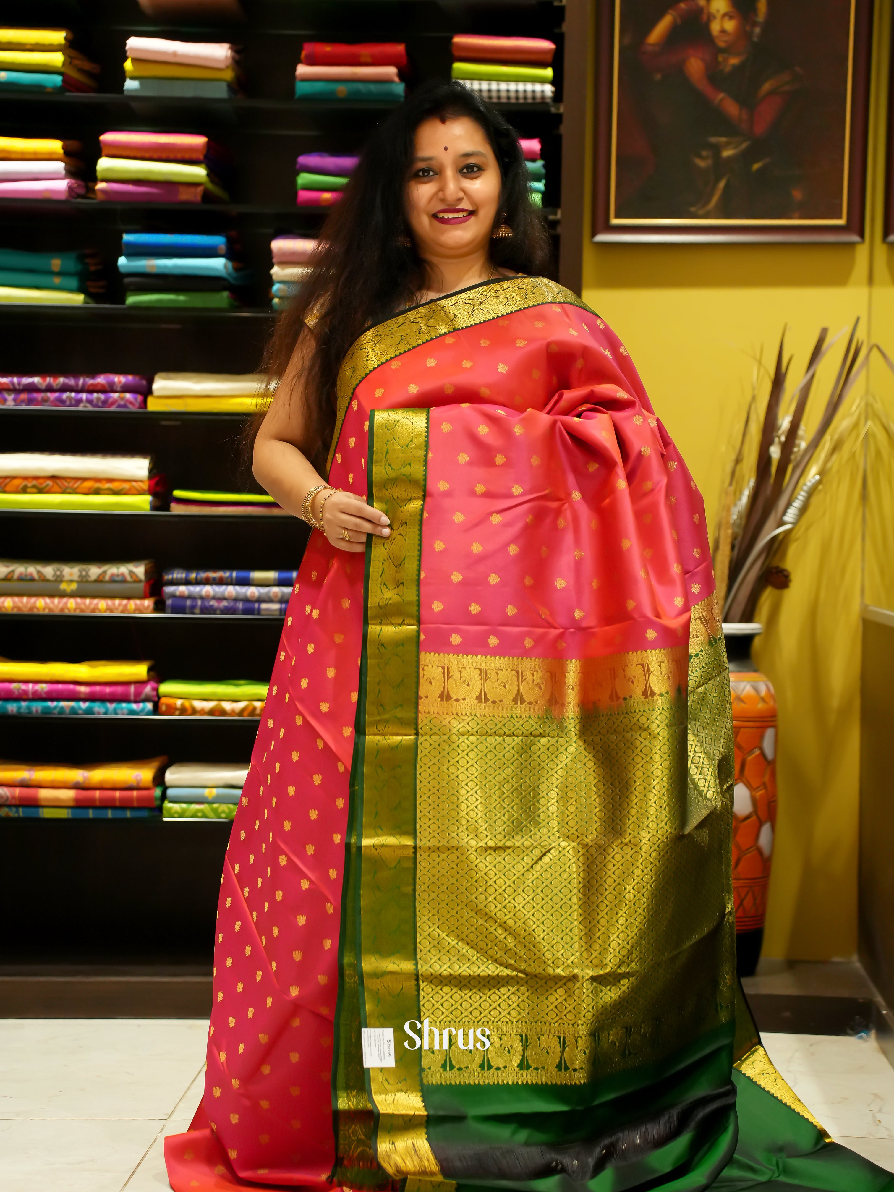 Red And Green- Korvai Kanchipuram Silk Saree