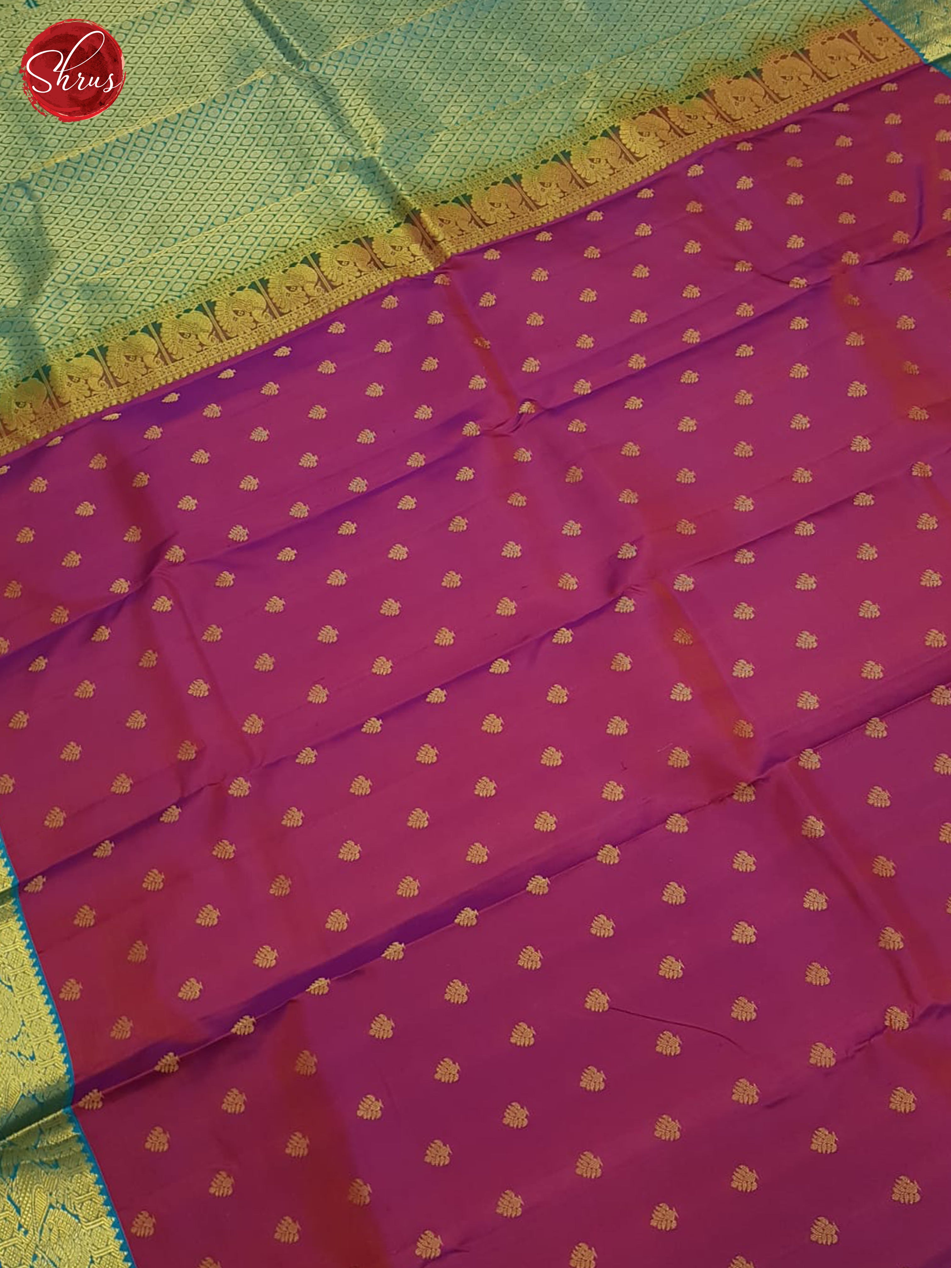 Merchanta Pink And Blue - Kanchipuram silk Saree - Shop on ShrusEternity.com