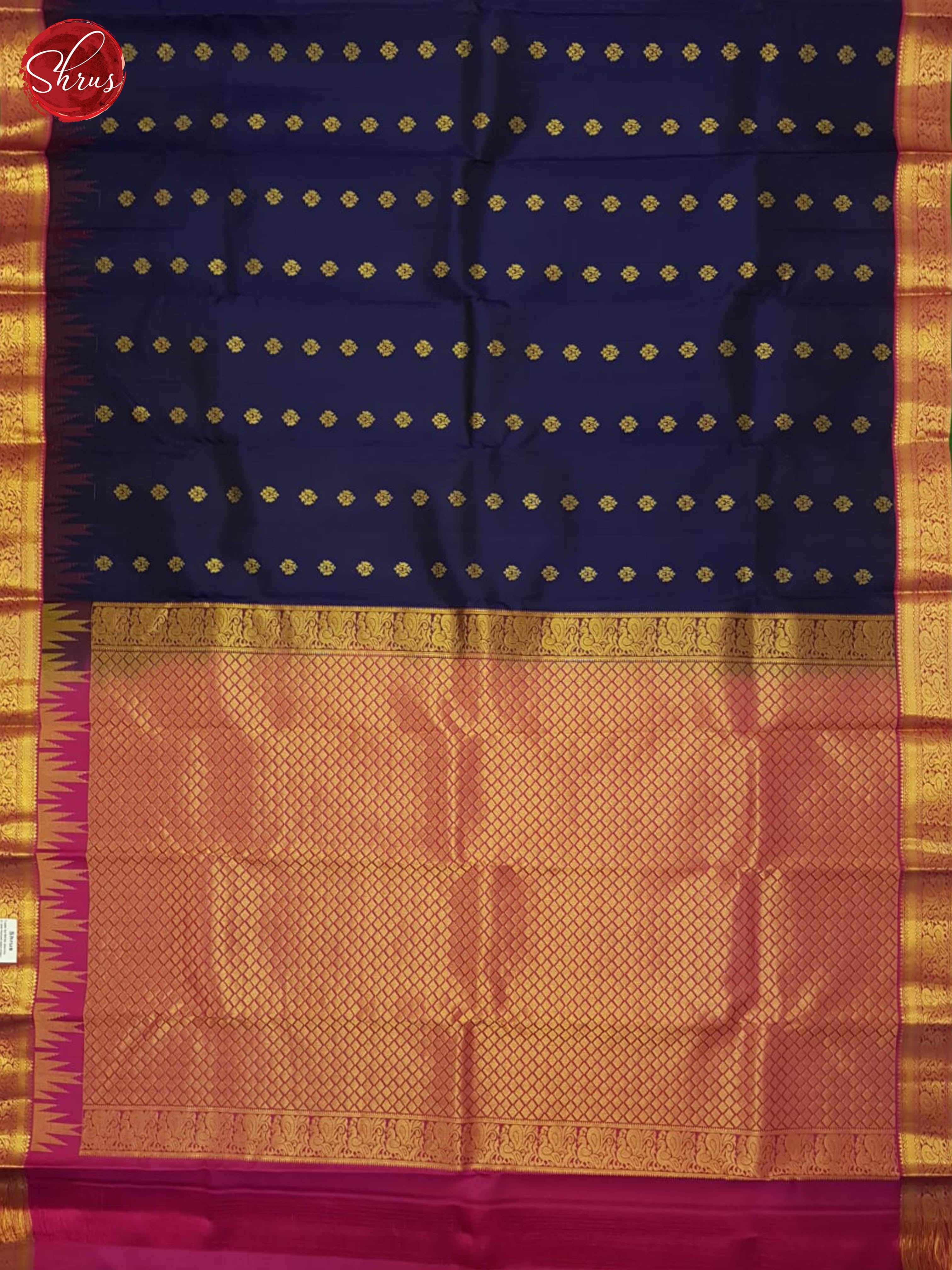 Blue And Pink - Kanchipuram silk Saree - Shop on ShrusEternity.com