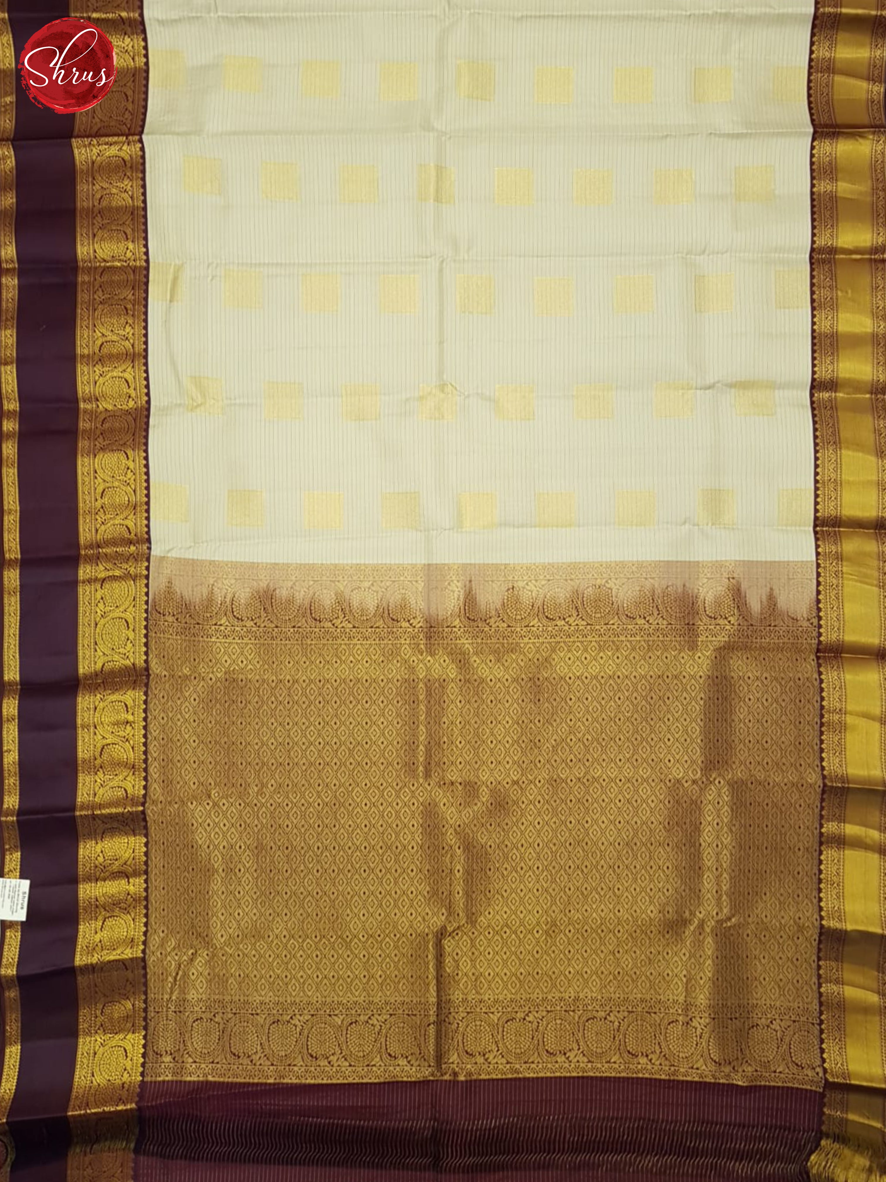 Cream And Wine - Kanchipuram silk Saree - Shop on ShrusEternity.com