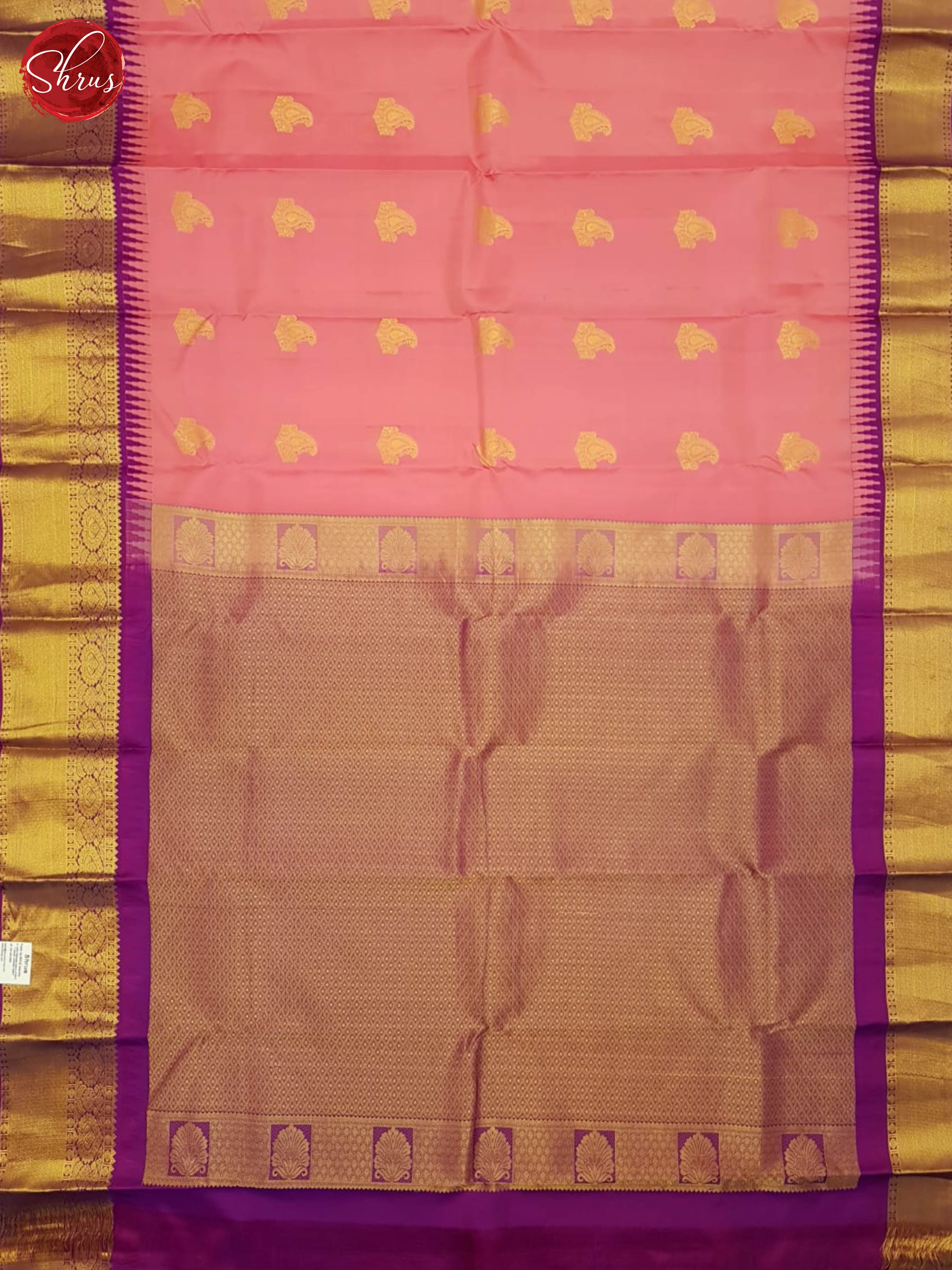 Pink And Purple - Kanchipuram silk Saree - Shop on ShrusEternity.com