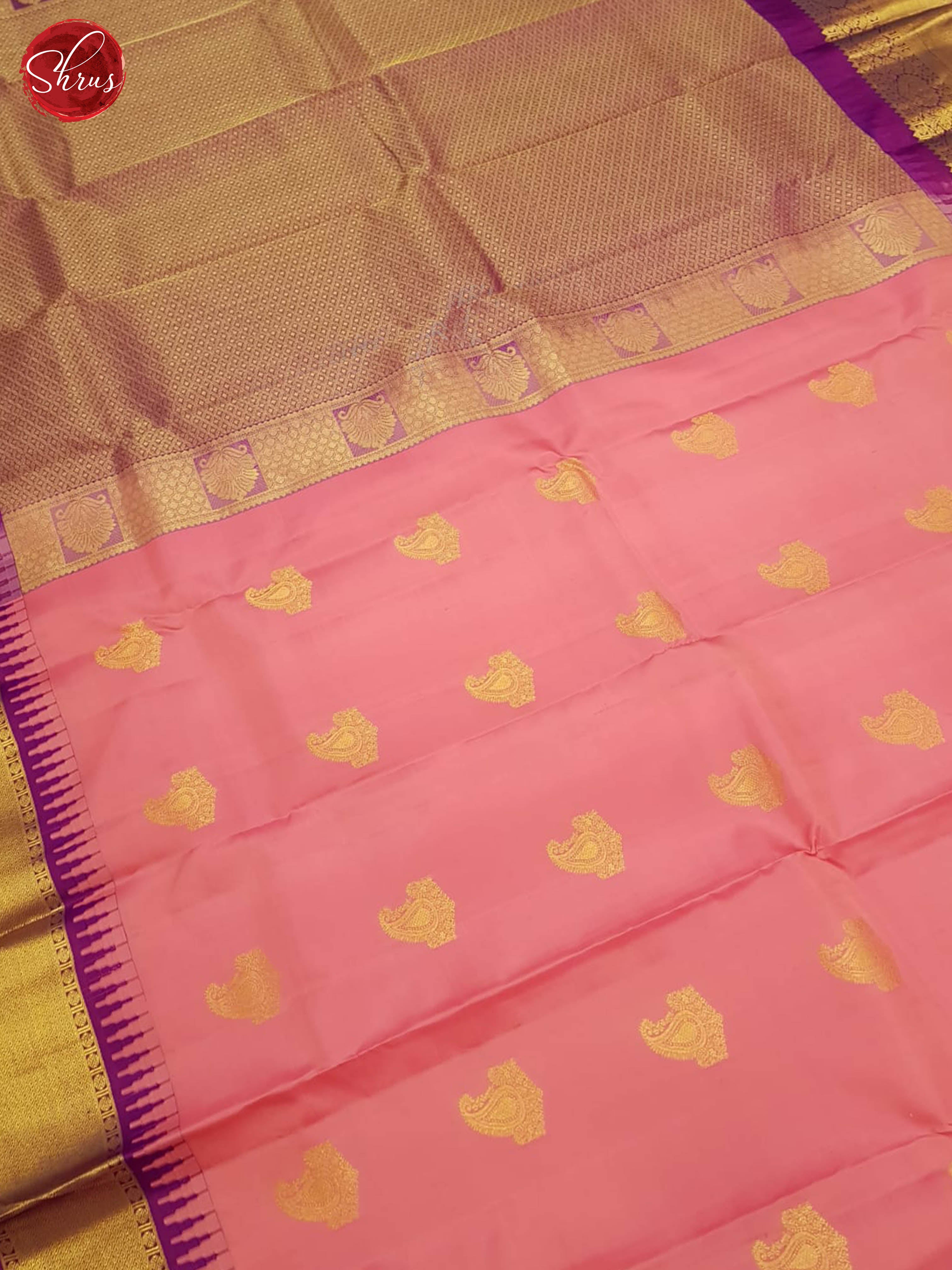 Pink And Purple - Kanchipuram silk Saree - Shop on ShrusEternity.com