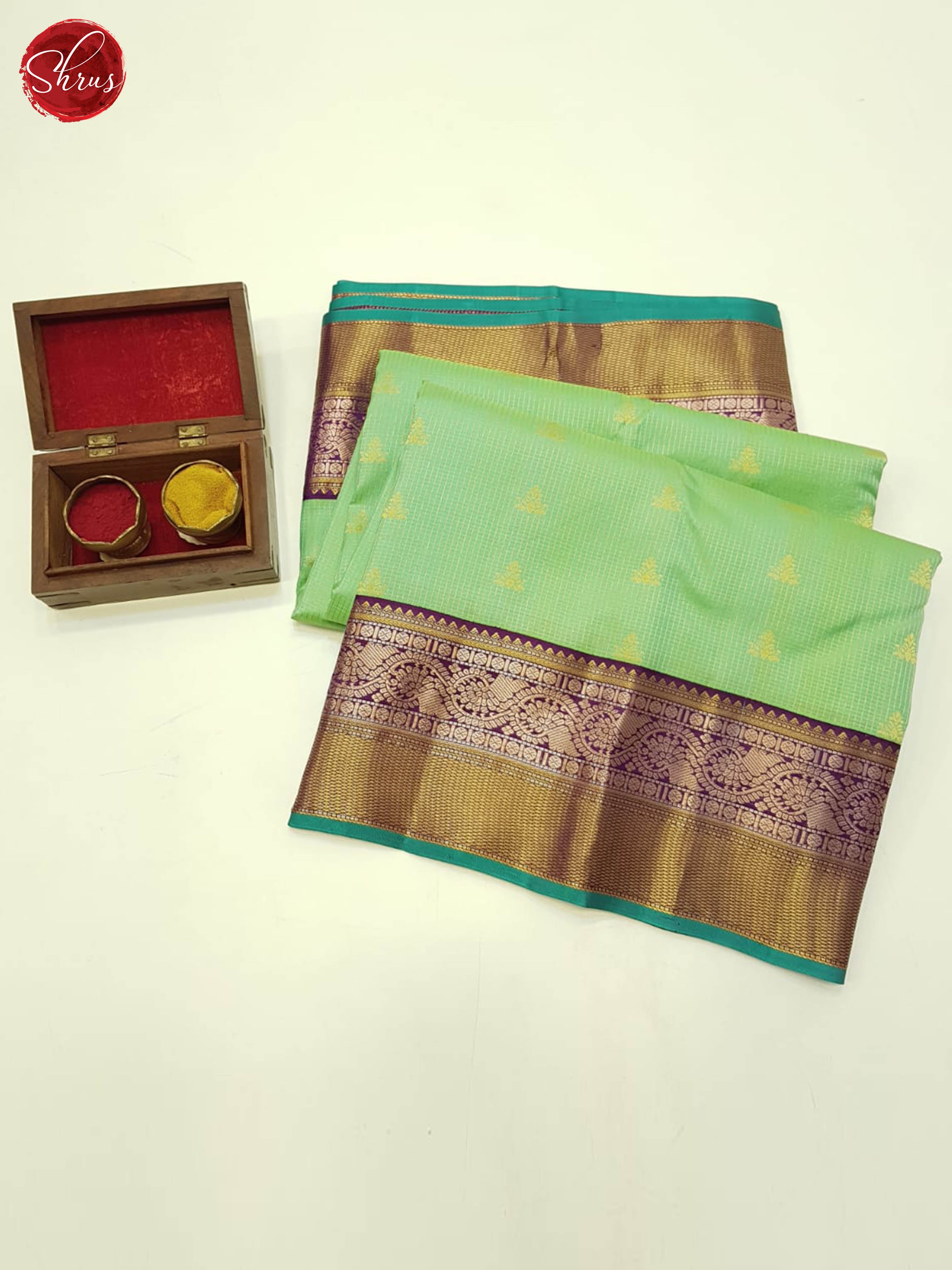 Green And Wine - Kanchipuram silk Saree - Shop on ShrusEternity.com