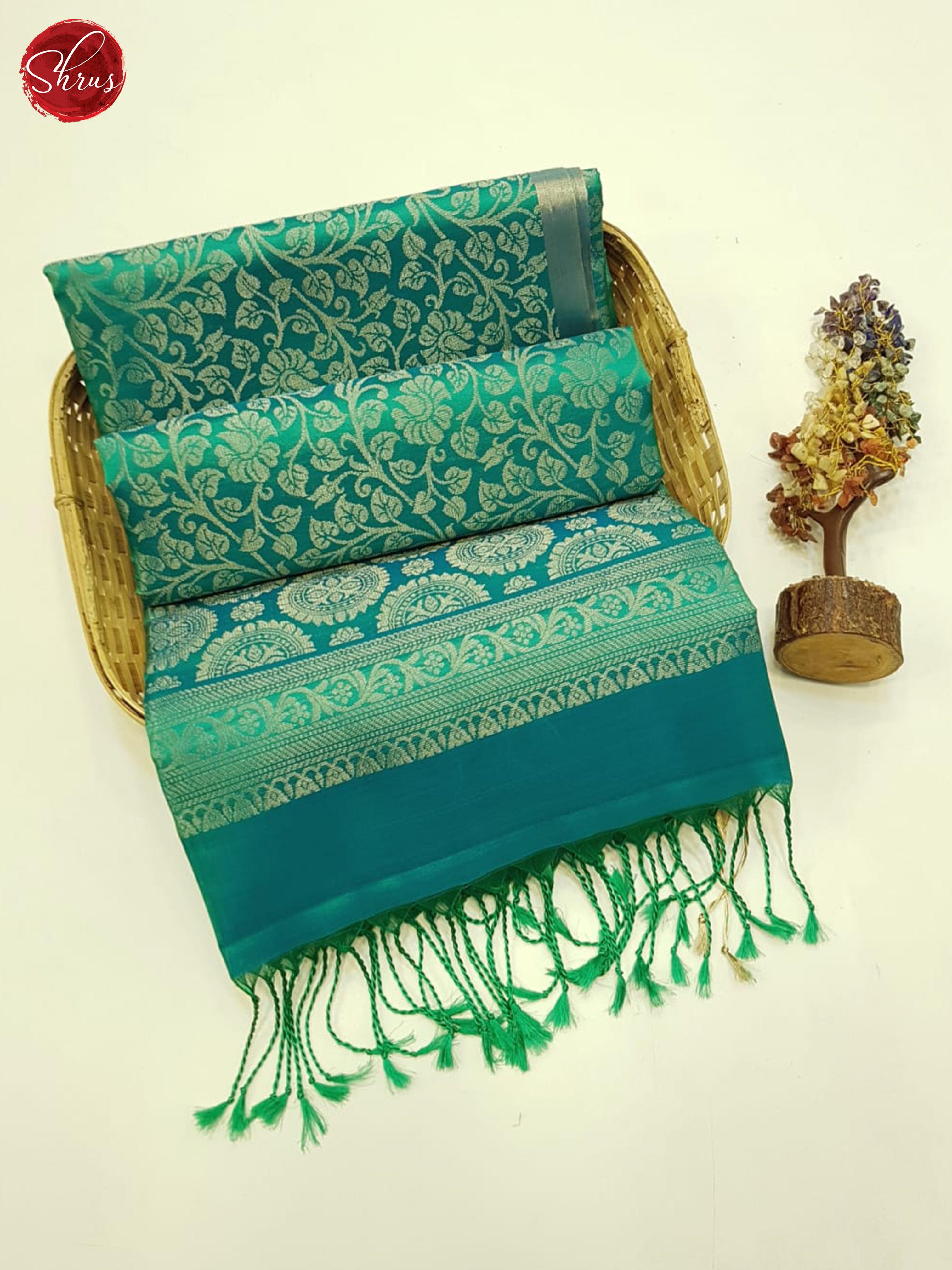 Green(Single Tone)- Soft Silk Saree - Shop on ShrusEternity.com