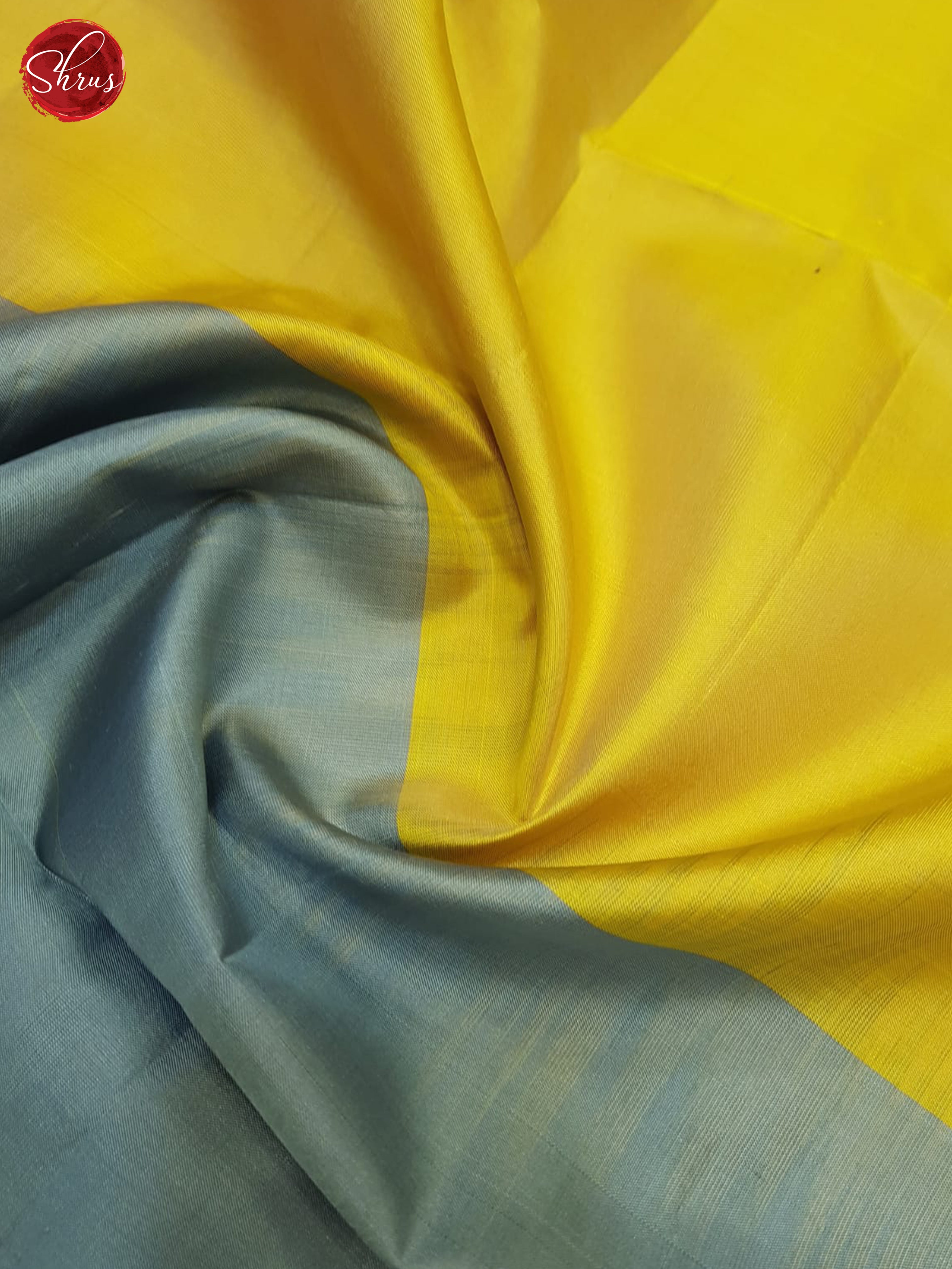 Yellow, Pink & Grey - Soft Silk Saree - Shop on ShrusEternity.com