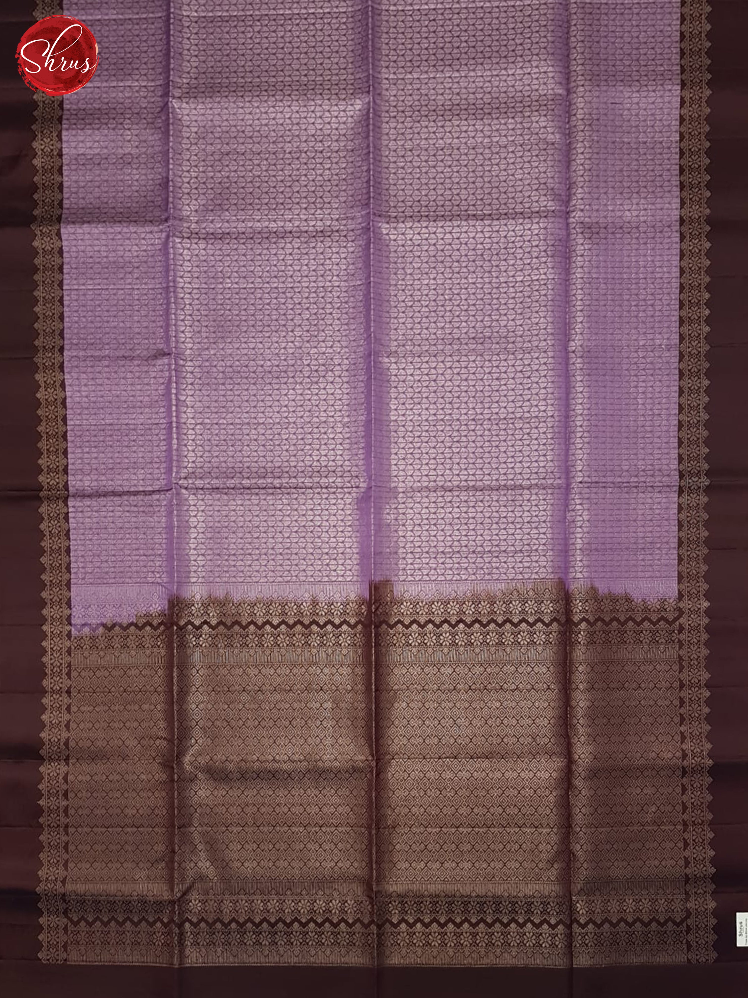 Lavender & Brown- Soft Silk Saree - Shop on ShrusEternity.com