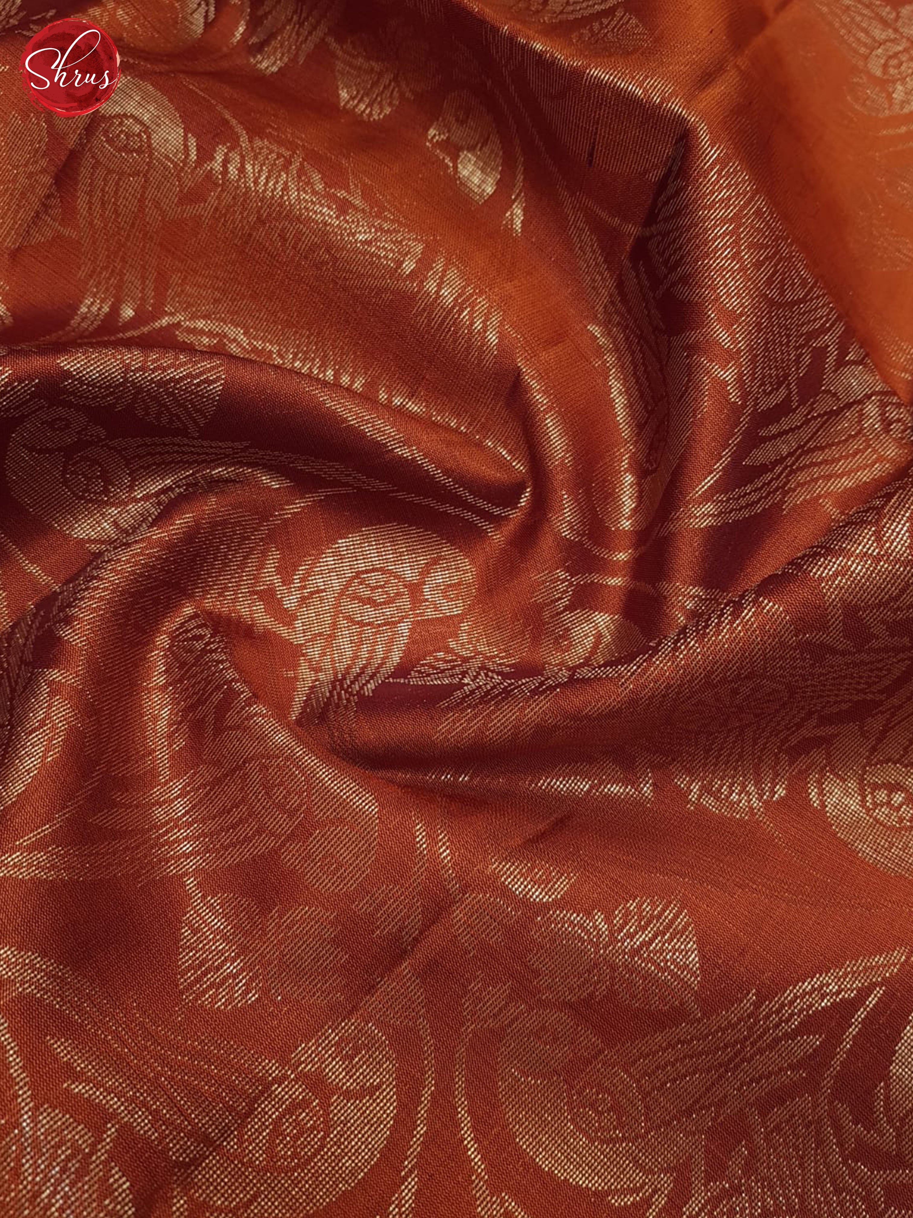 Orange & Wine- Soft Silk Saree - Shop on ShrusEternity.com