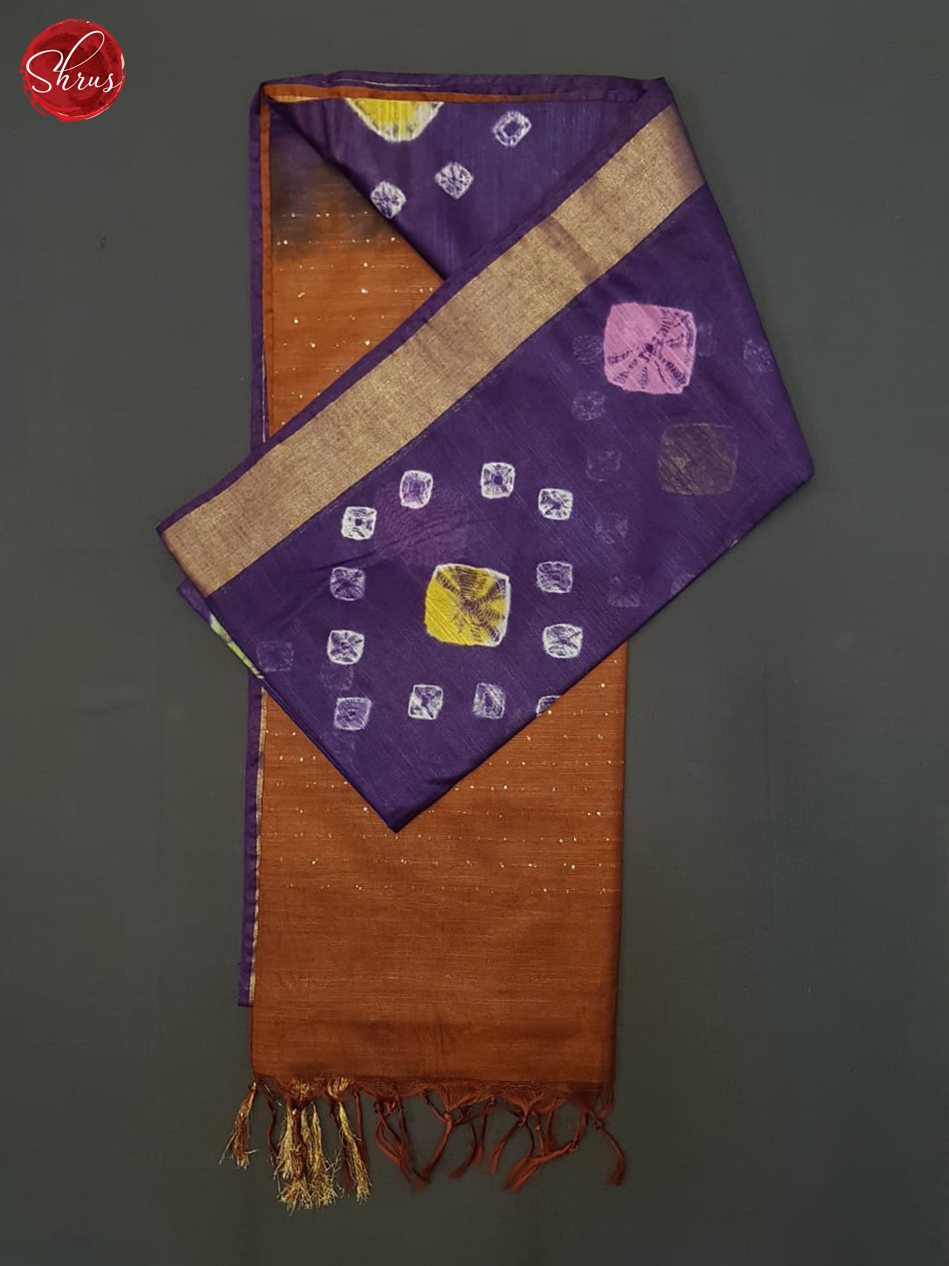 Purple And Brown- Shibori Saree - Shop on ShrusEternity.com