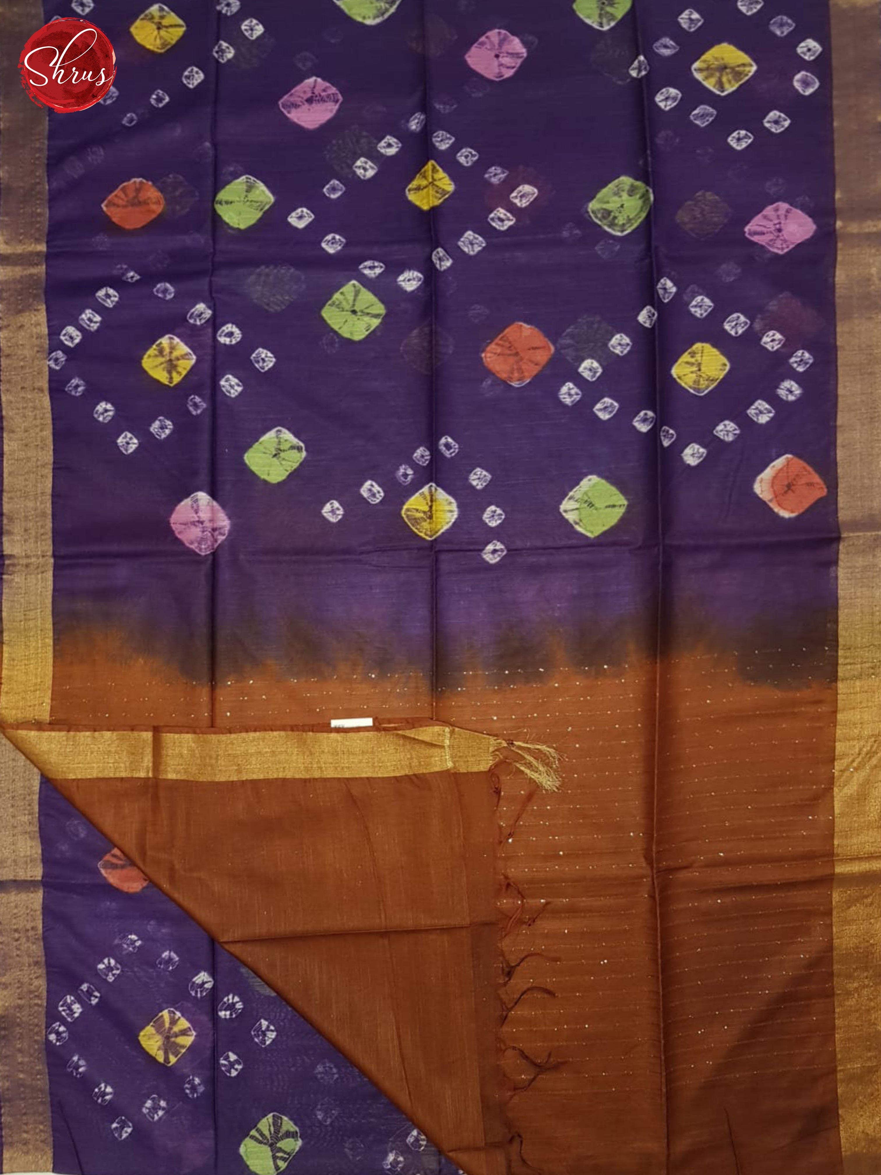 Purple And Brown- Shibori Saree - Shop on ShrusEternity.com