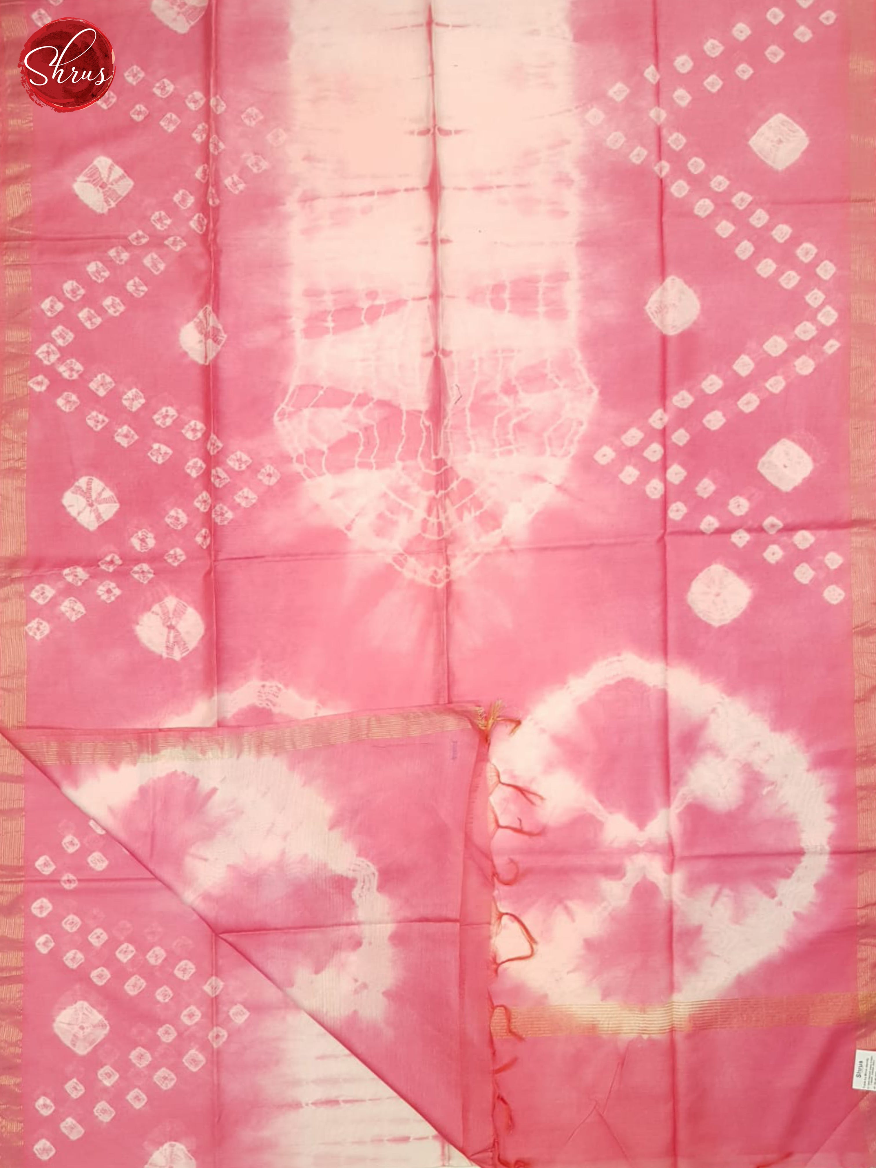 Pink & Cream - Shibori saree - Shop on ShrusEternity.com