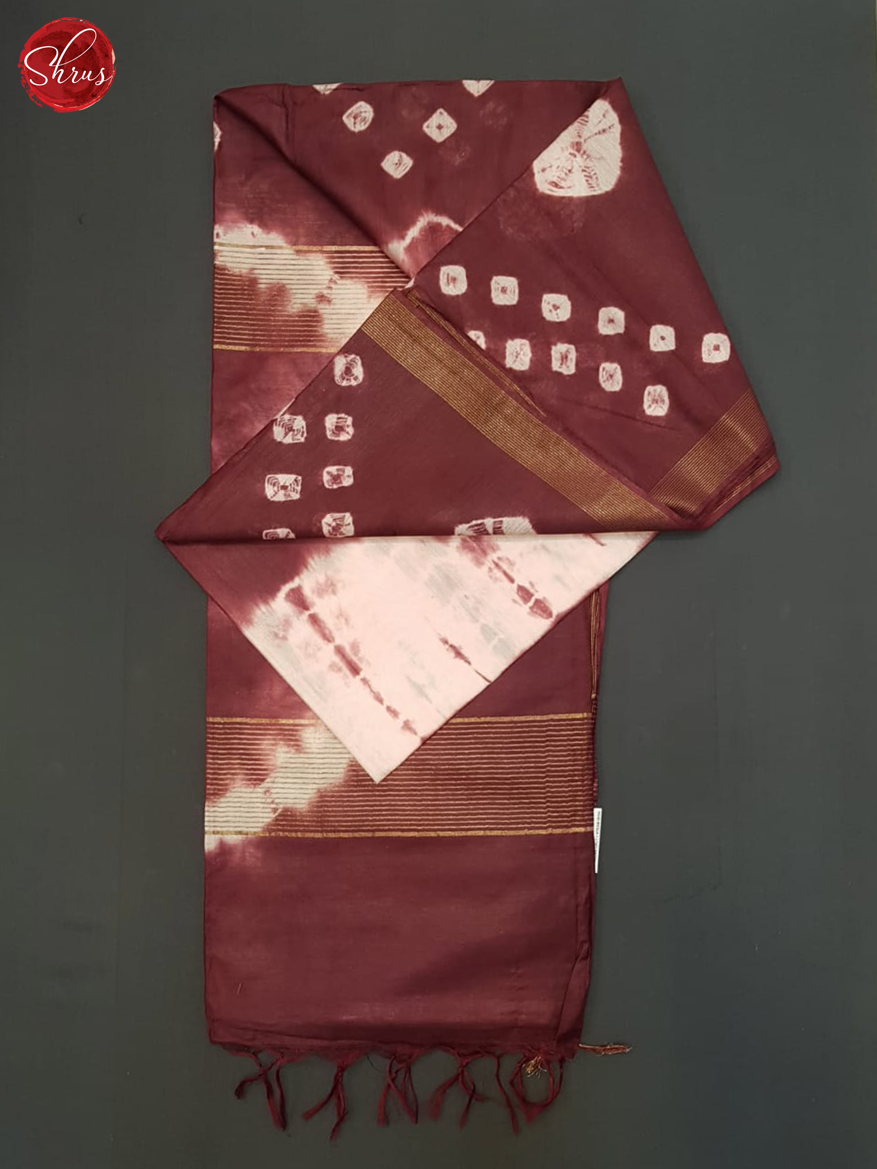 Cream And Brown- Shibori Saree - Shop on ShrusEternity.com