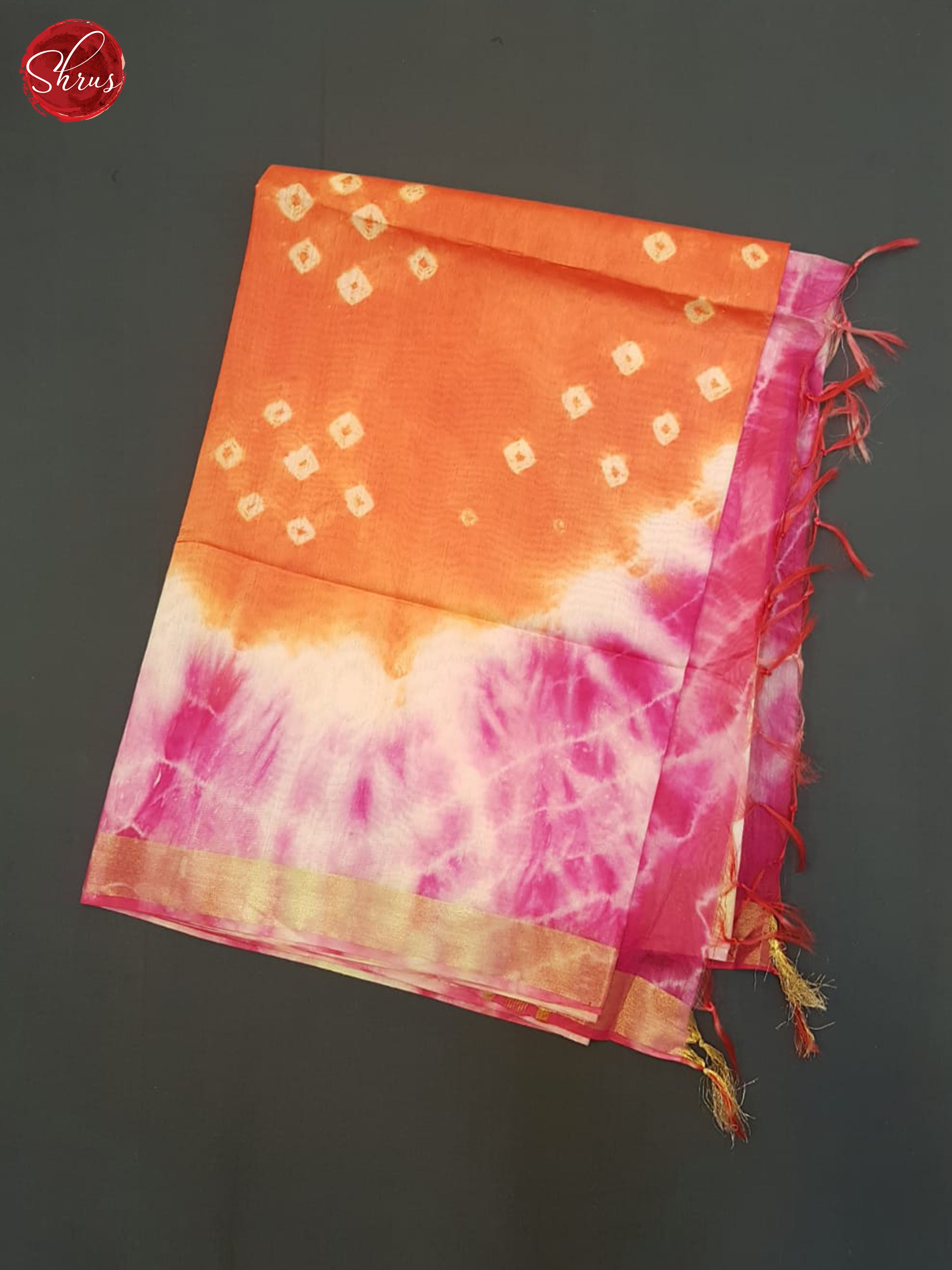 Orange And Pink- Shibori Saree - Shop on ShrusEternity.com