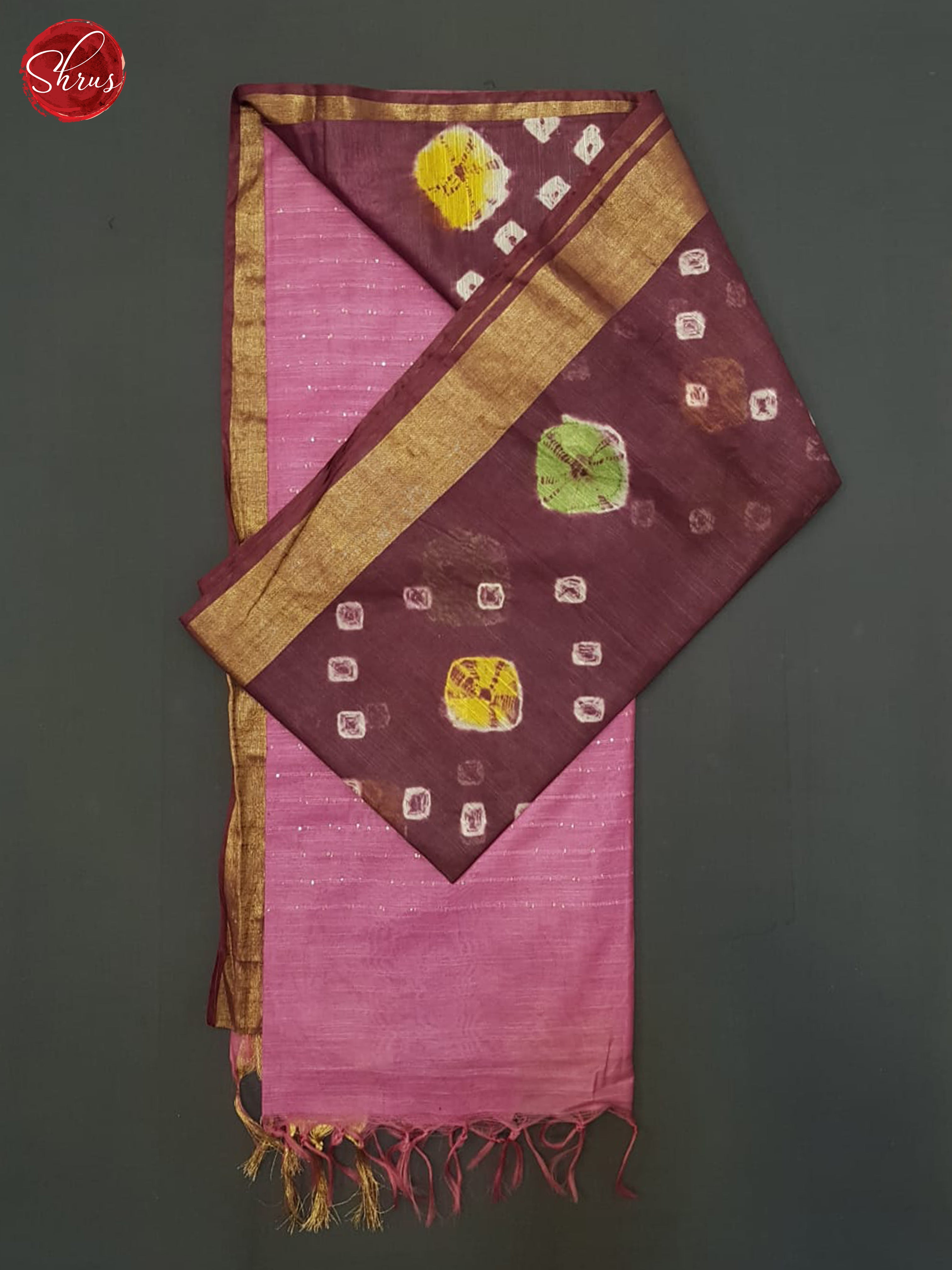 Wine And Pink- Shibori Saree - Shop on ShrusEternity.com