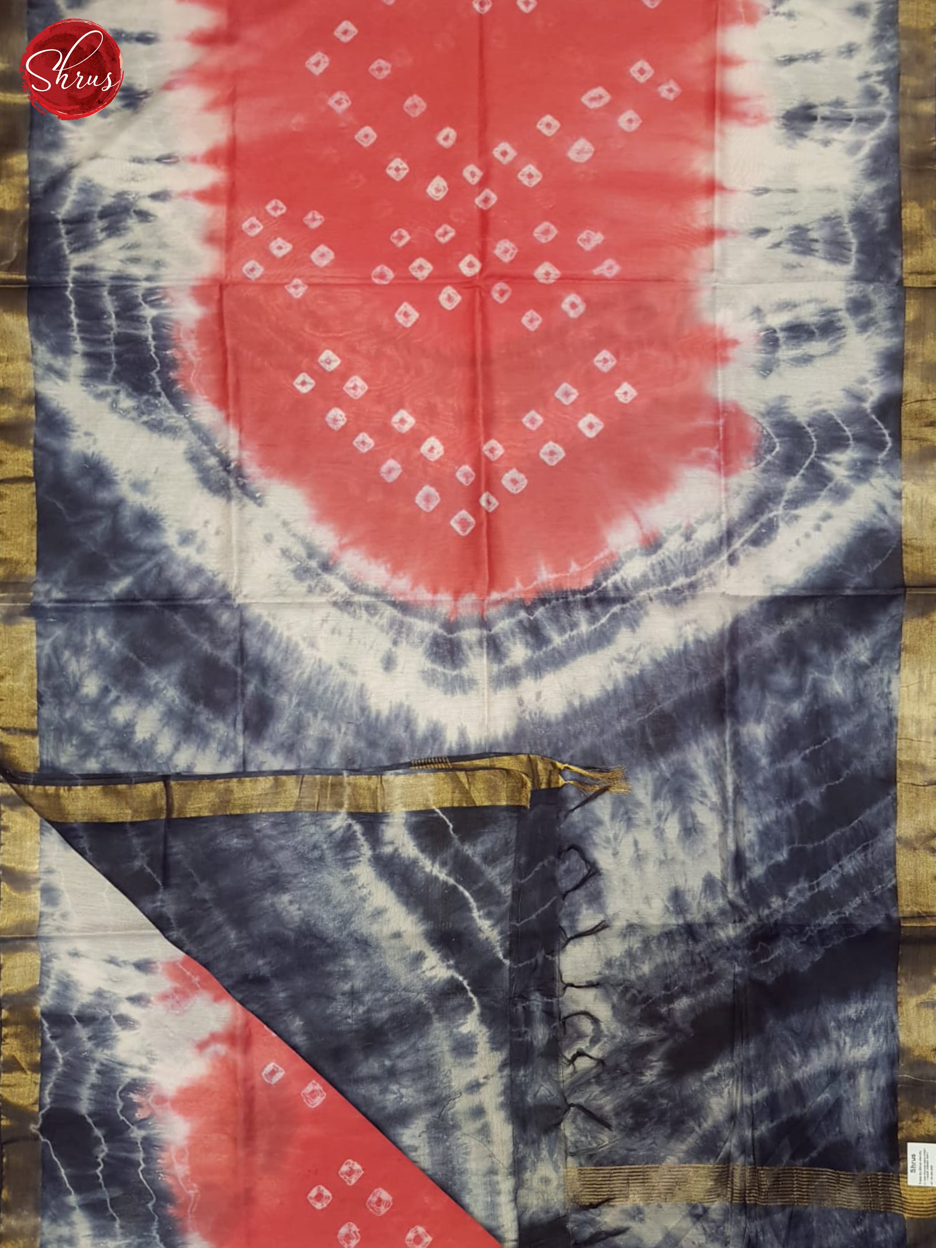 Red And Blue- Shibori Saree - Shop on ShrusEternity.com