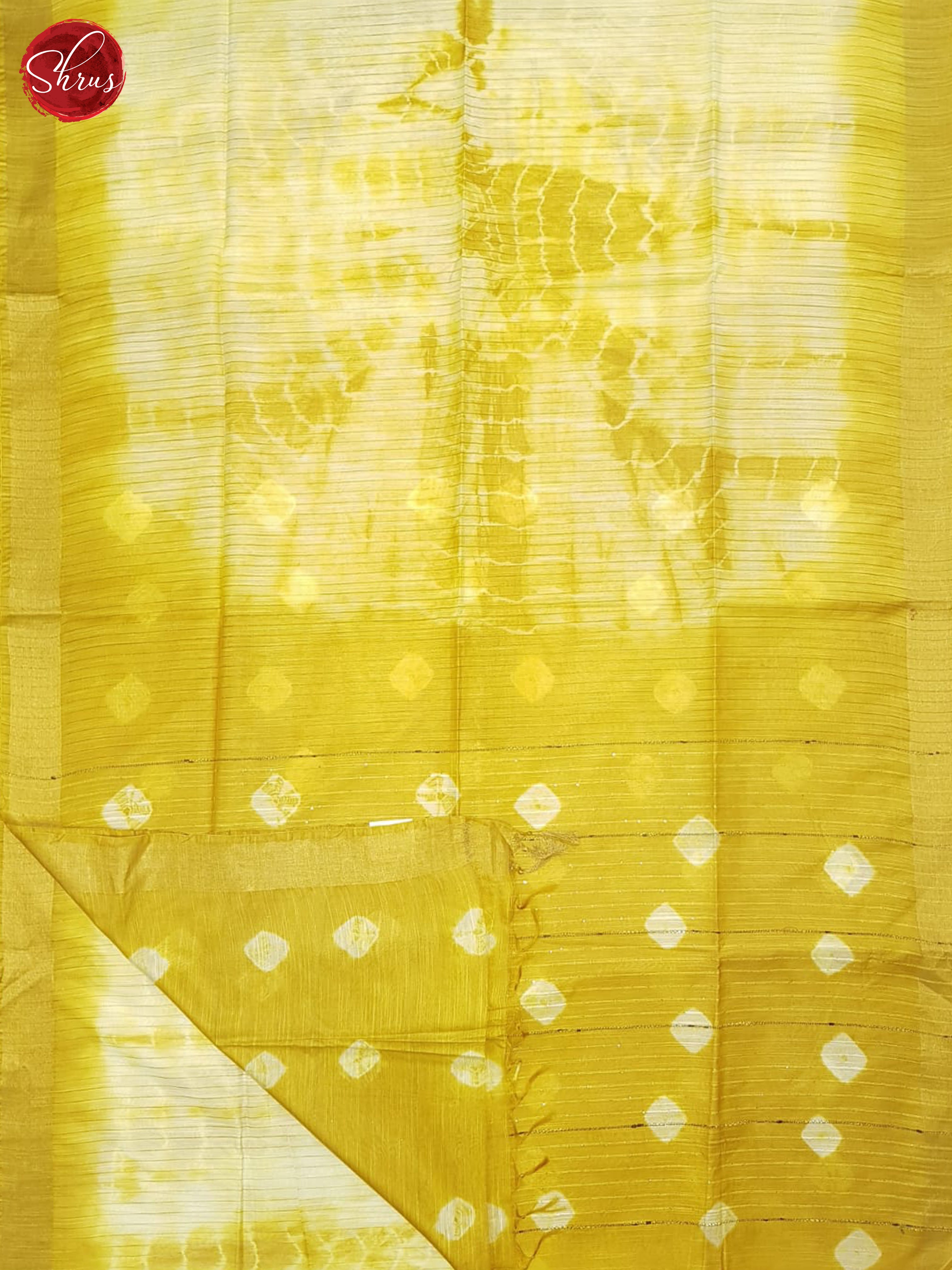 Cream And Mustard- Shibori Saree - Shop on ShrusEternity.com