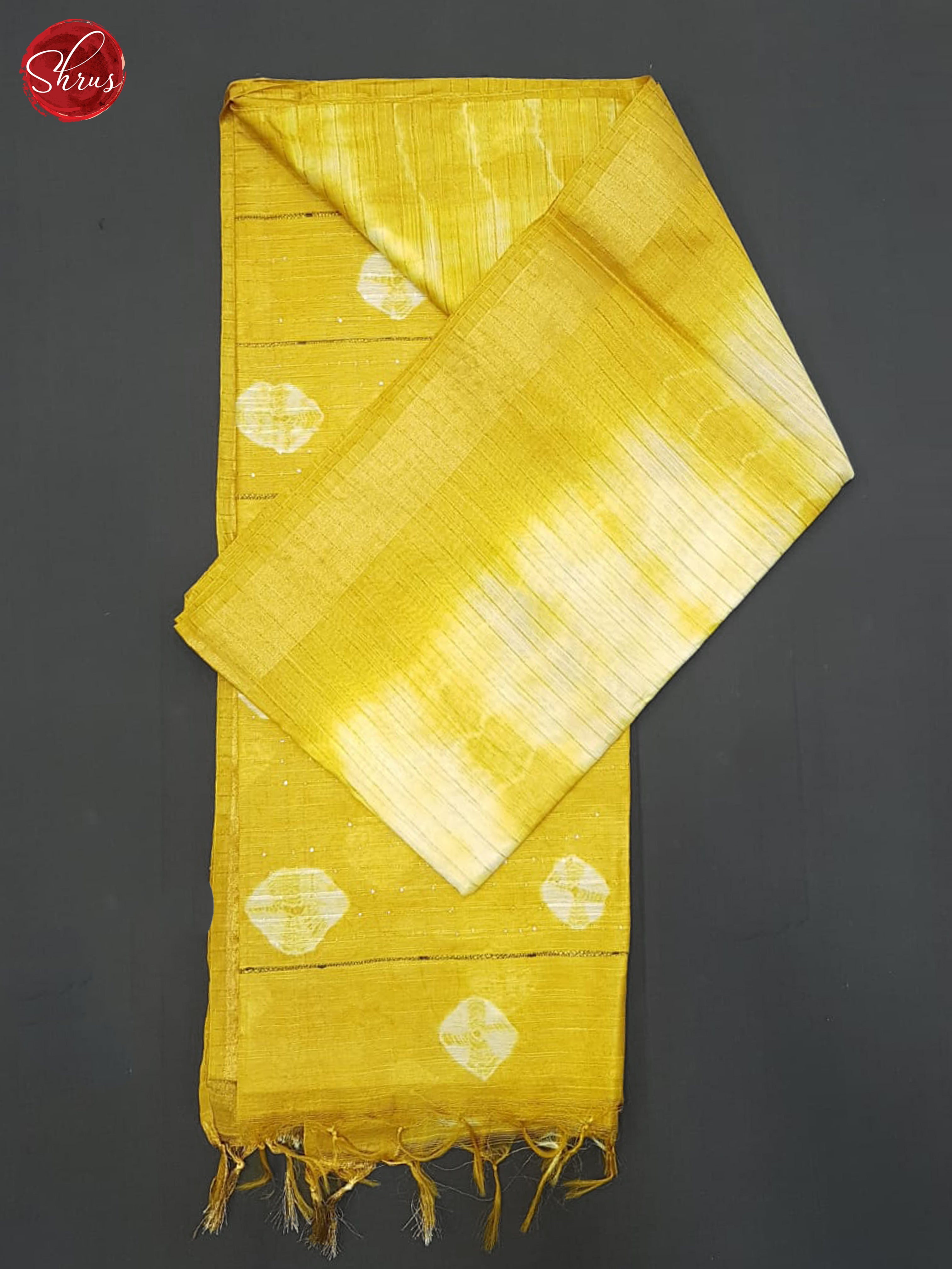 Cream And Mustard- Shibori saree - Shop on ShrusEternity.com