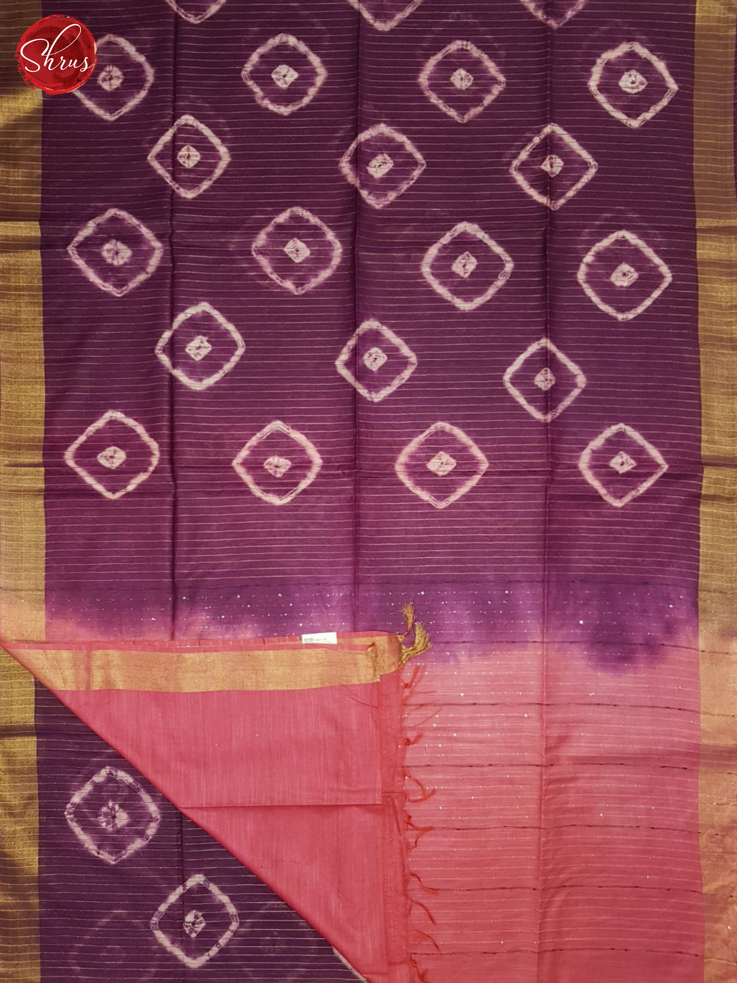 Wine And Pink- Shibori Saree - Shop on ShrusEternity.com