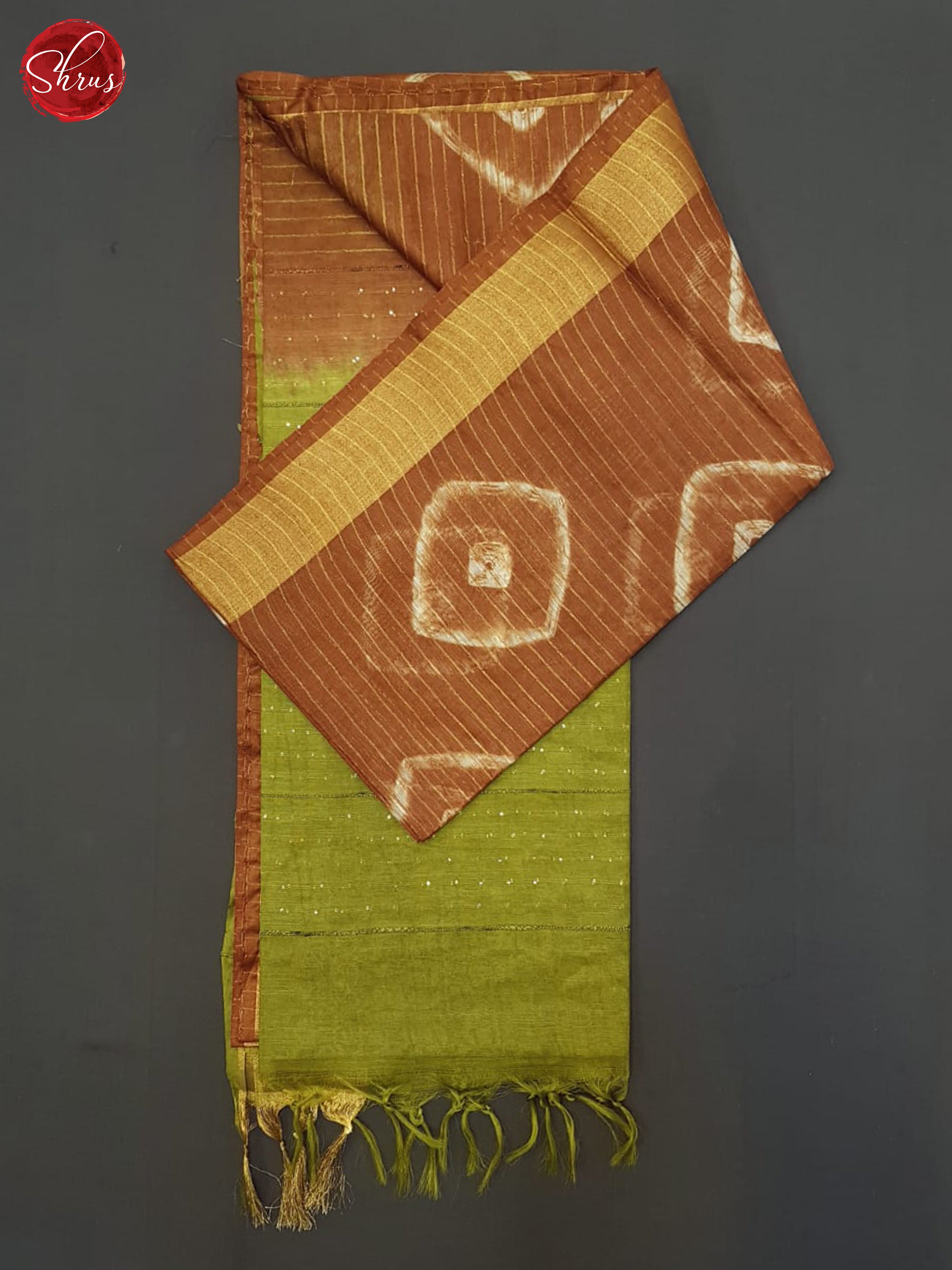 Brown And Green- Shibori saree - Shop on ShrusEternity.com