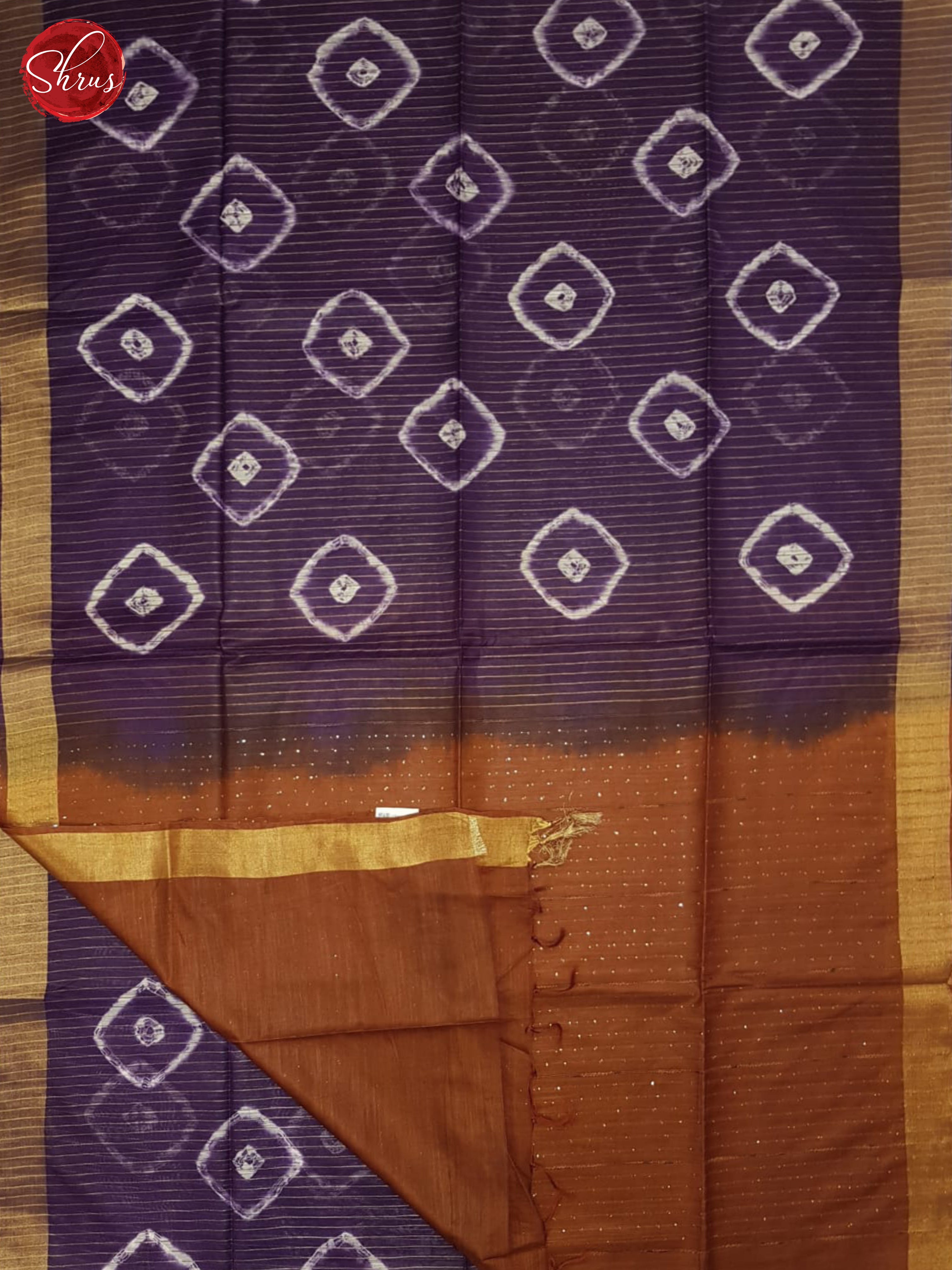 Jamun Fruit And Brown- Shibori Saree - Shop on ShrusEternity.com