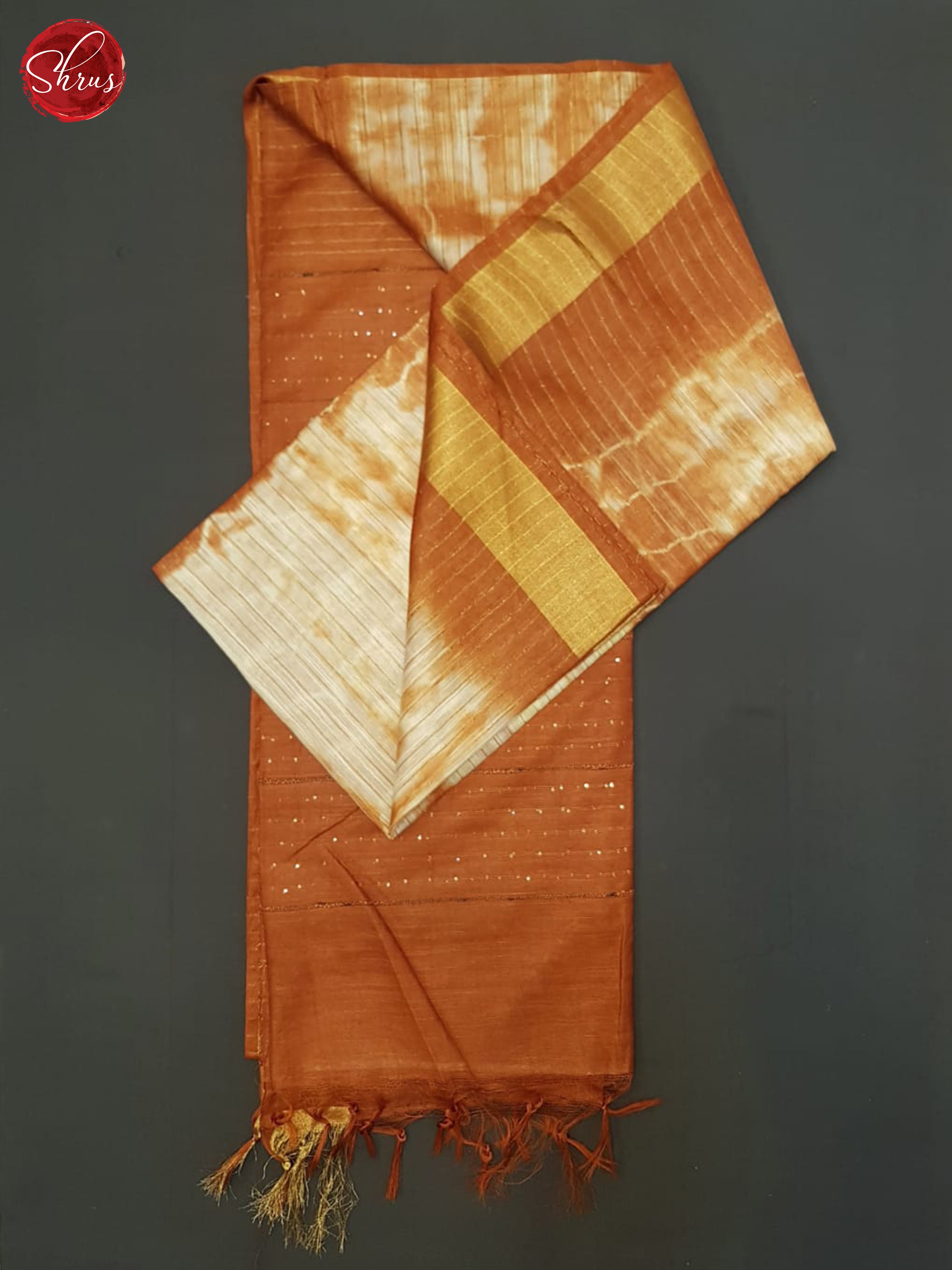 Cream And Brick- shibori Saree - Shop on ShrusEternity.com