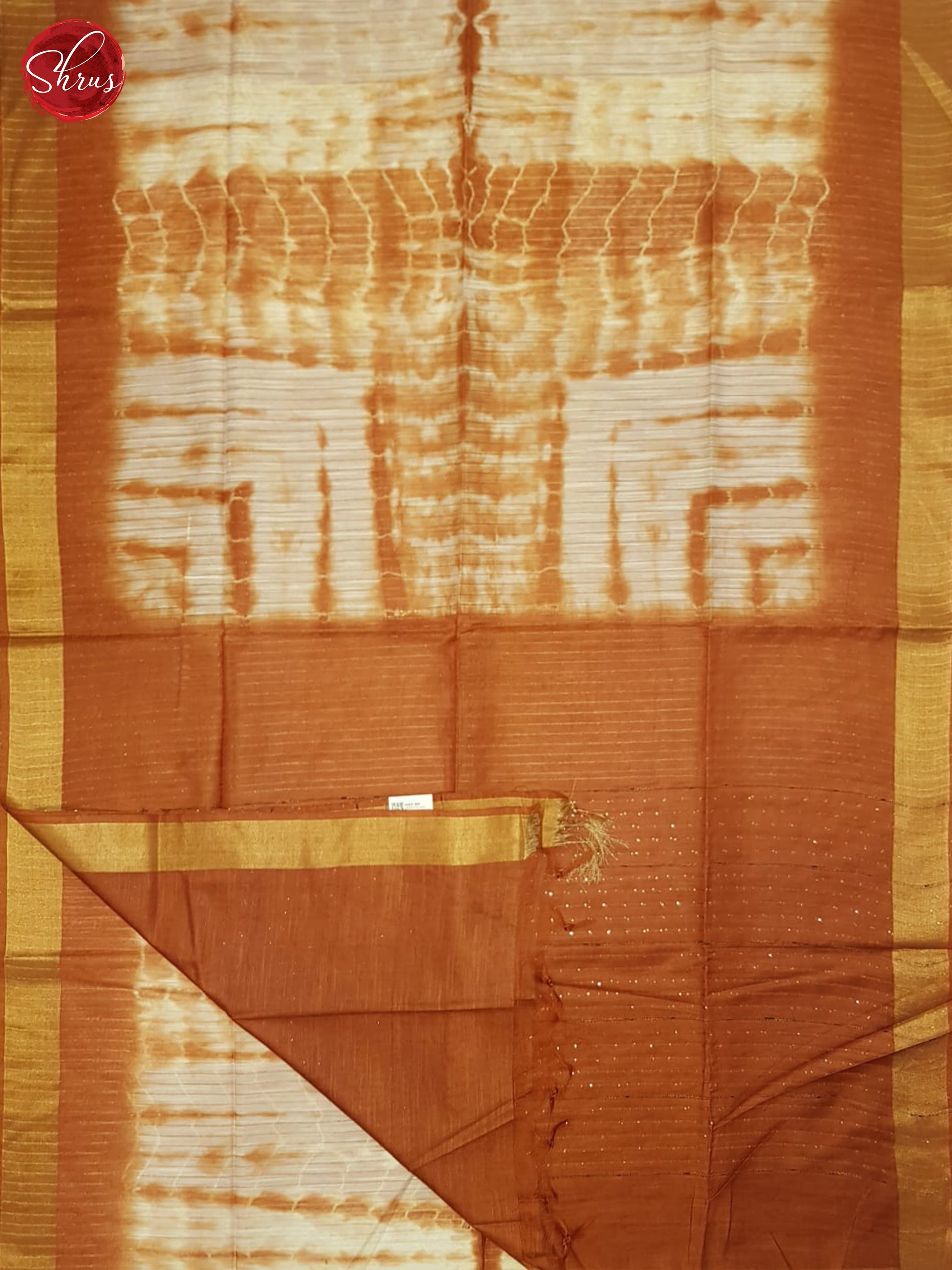 Cream And Brick- shibori Saree - Shop on ShrusEternity.com