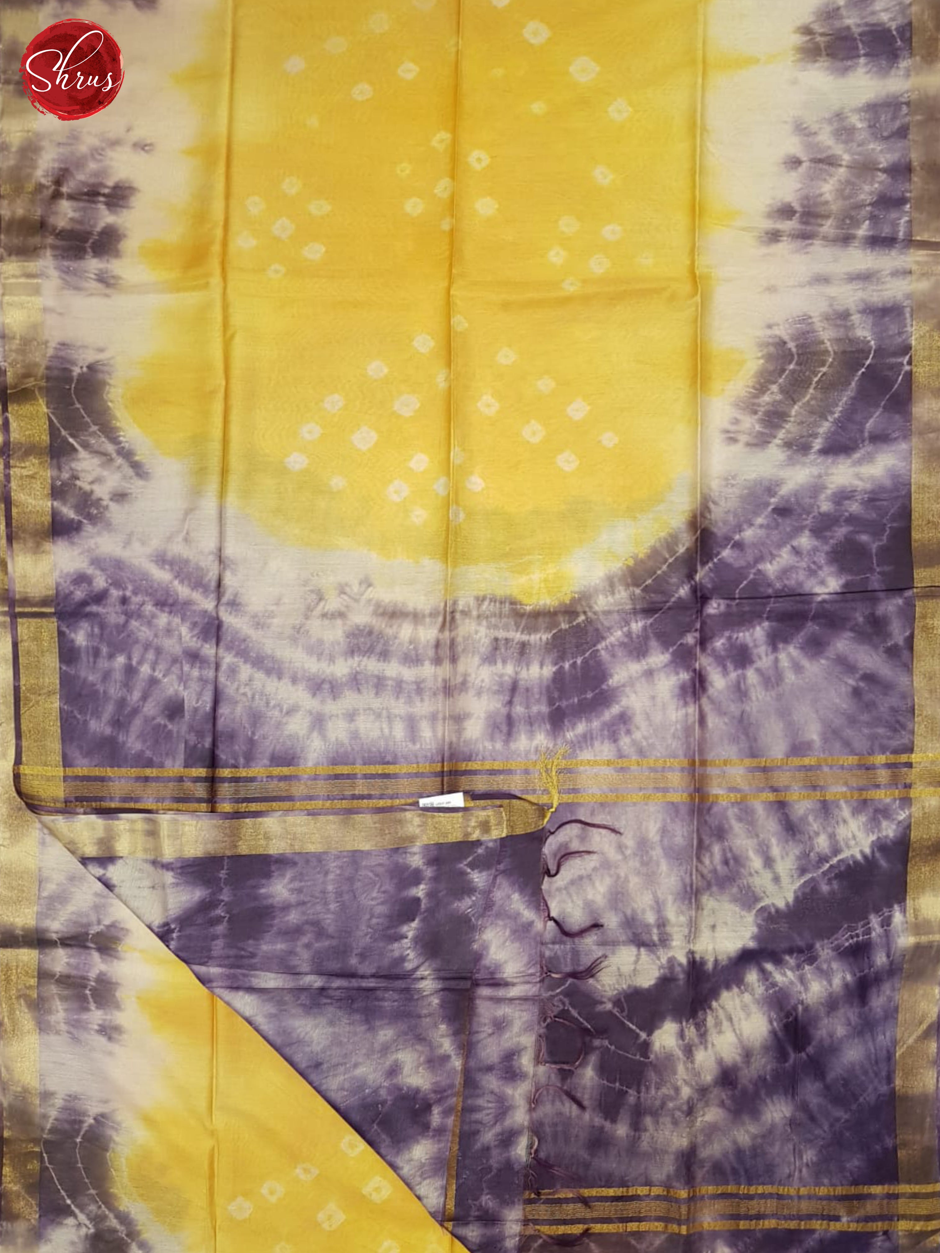 Yellow And Purple- Shibori Saree - Shop on ShrusEternity.com