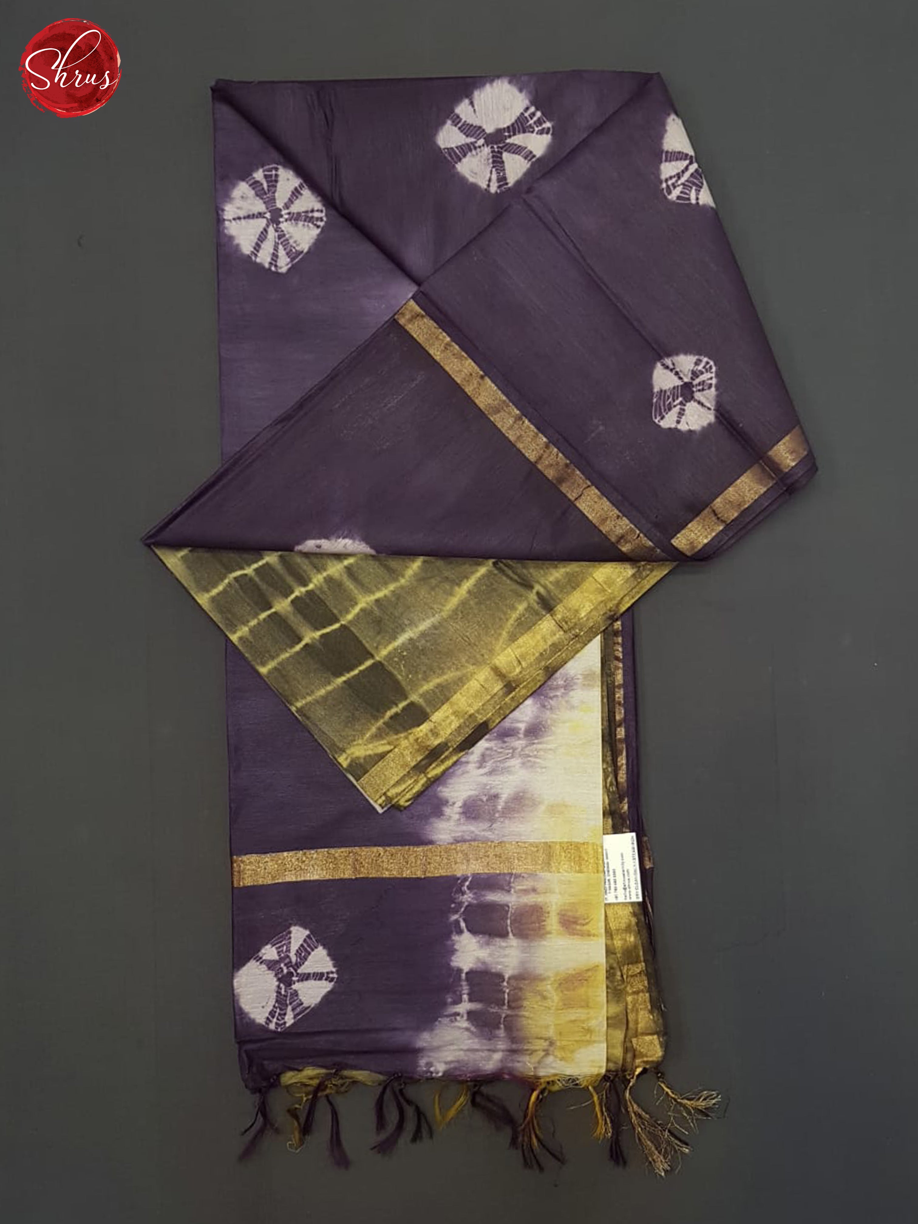 Jamun Fruit And Green- Shibori Saree - Shop on ShrusEternity.com