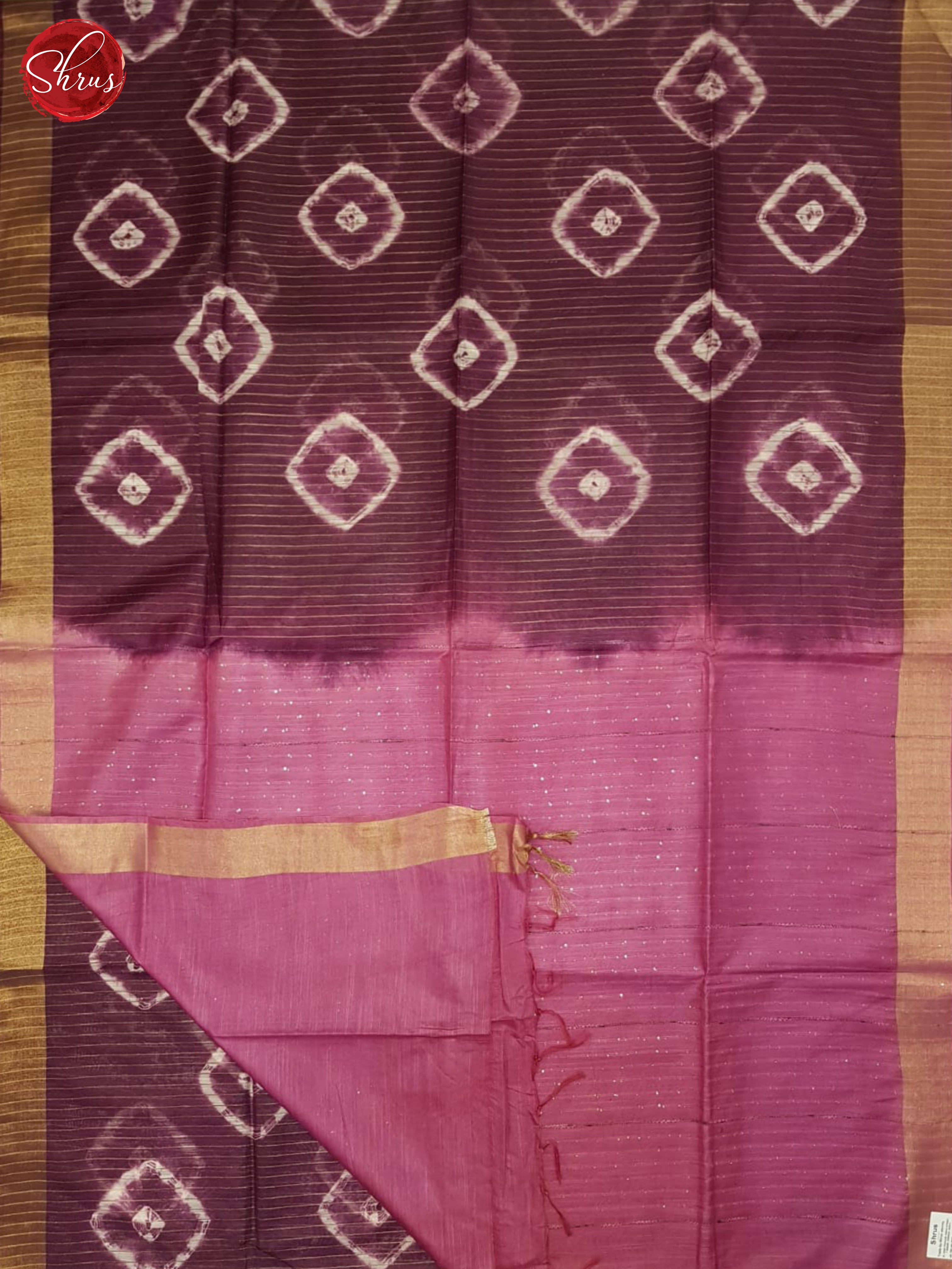 Wine And Pink- Shibori Saree - Shop on ShrusEternity.com