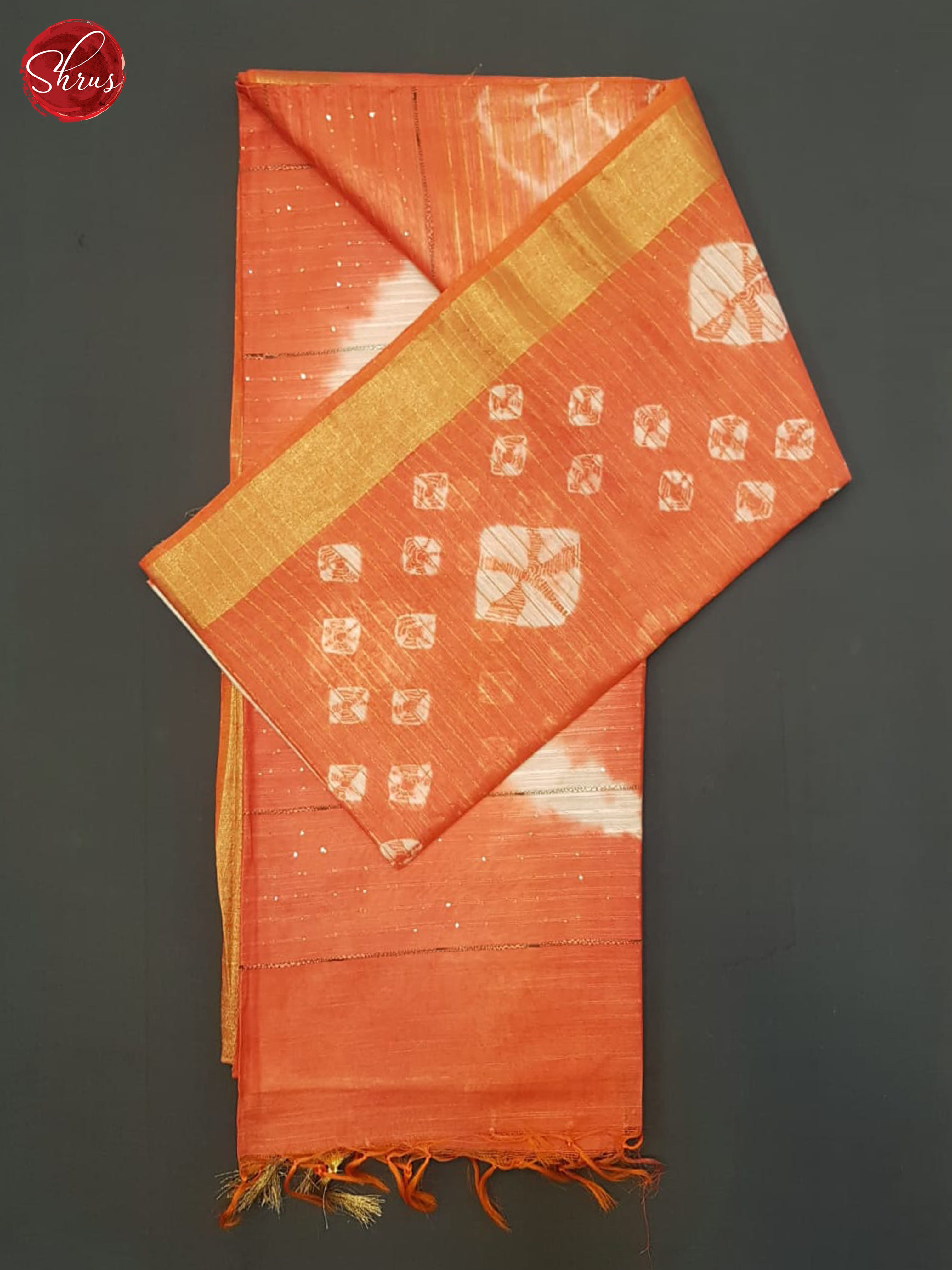 Orange & Cream - Shibori Saree - Shop on ShrusEternity.com