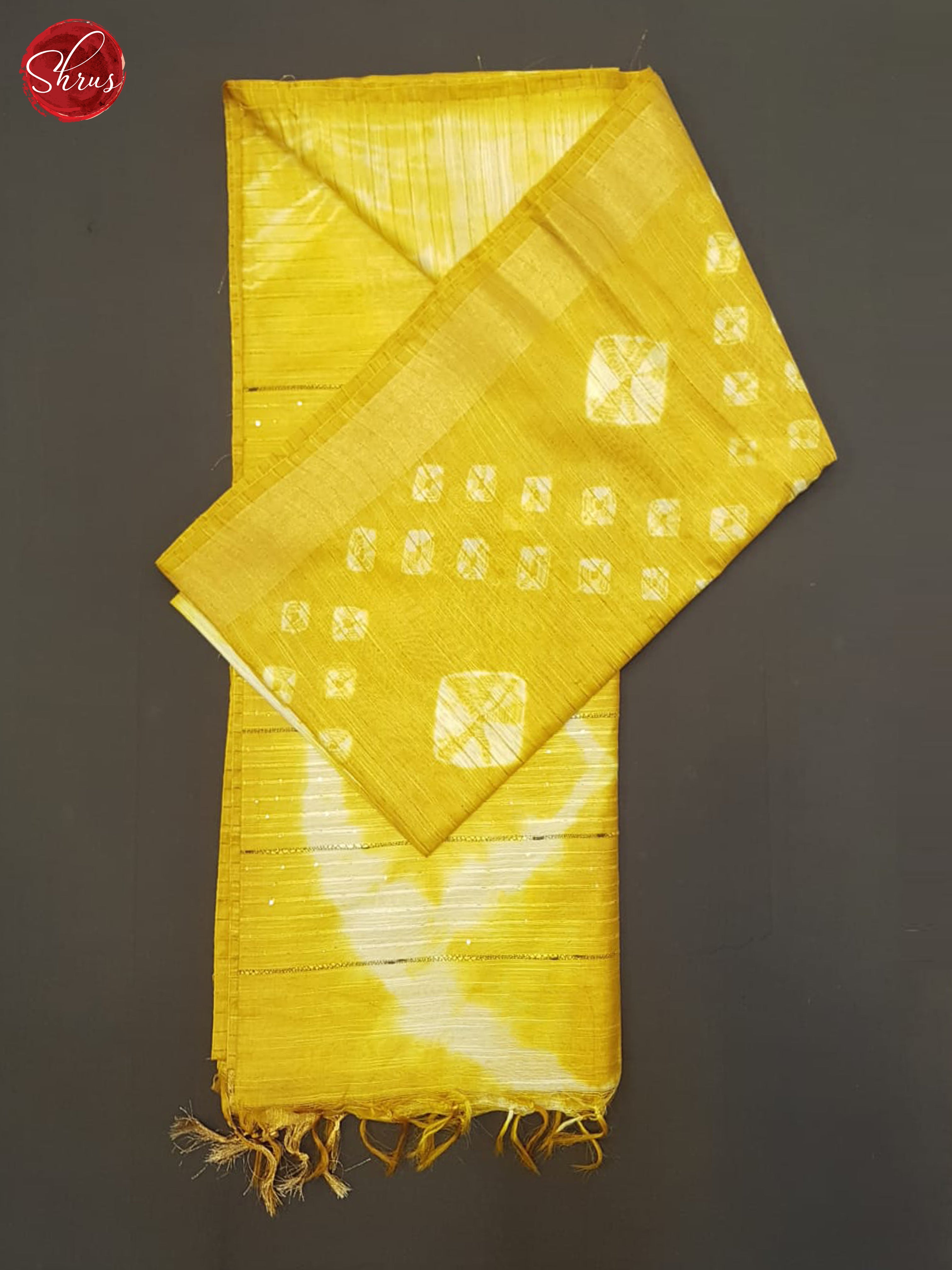 Mustard And Cream- Shibori Saree - Shop on ShrusEternity.com