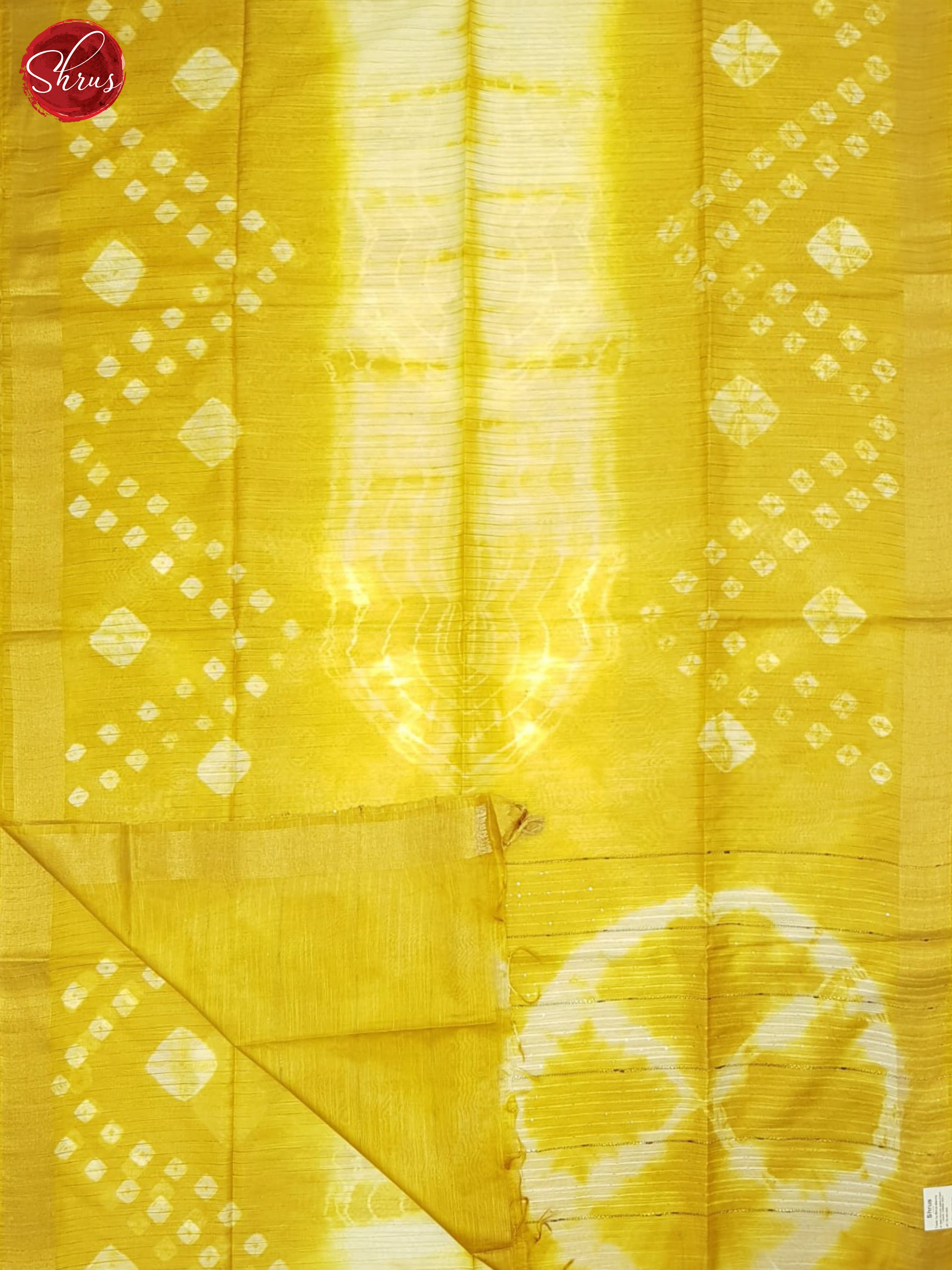 Mustard And Cream- Shibori Saree - Shop on ShrusEternity.com