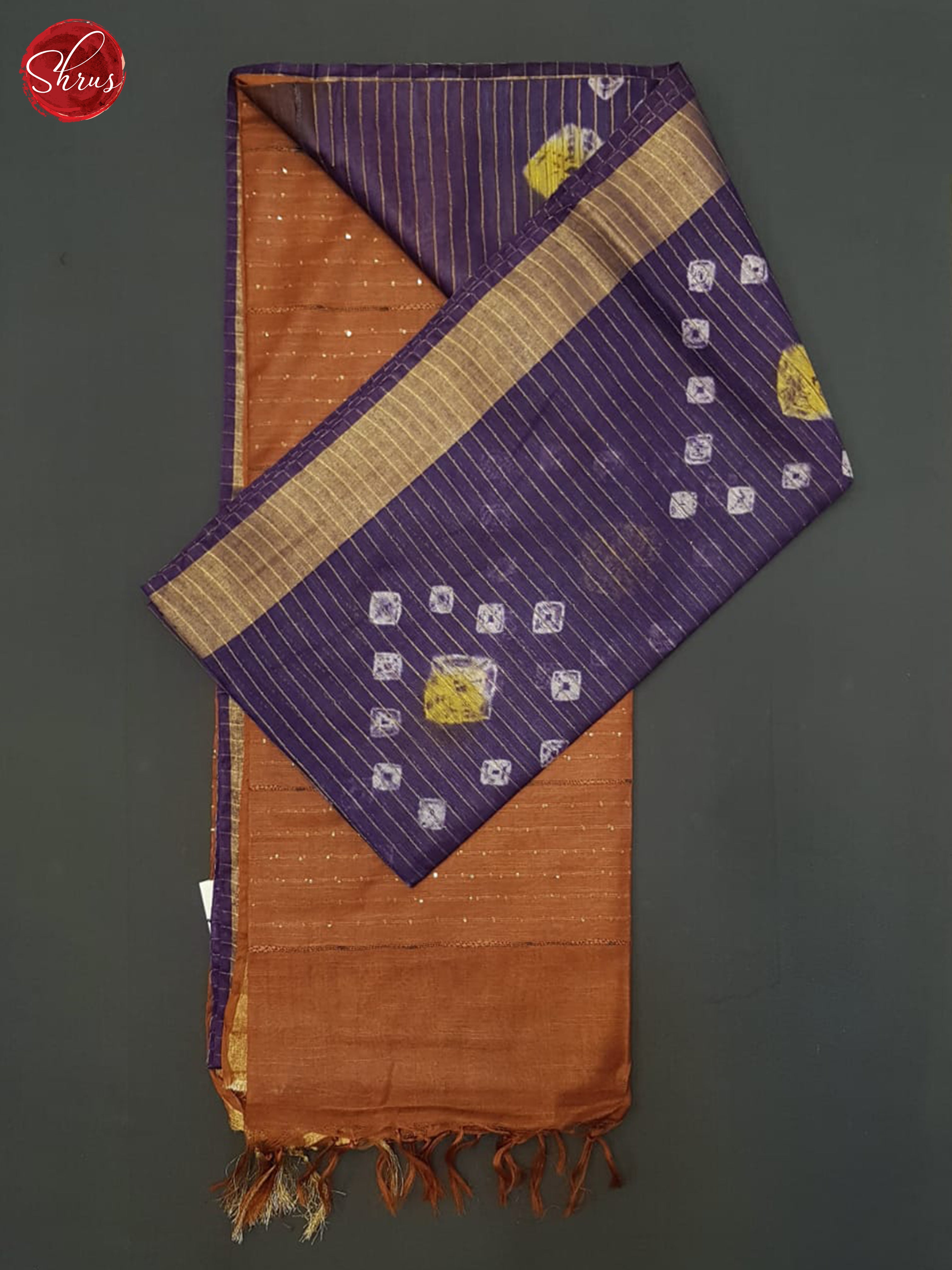 Purple And Brown- Shibori Saree - Shop on ShrusEternity.com