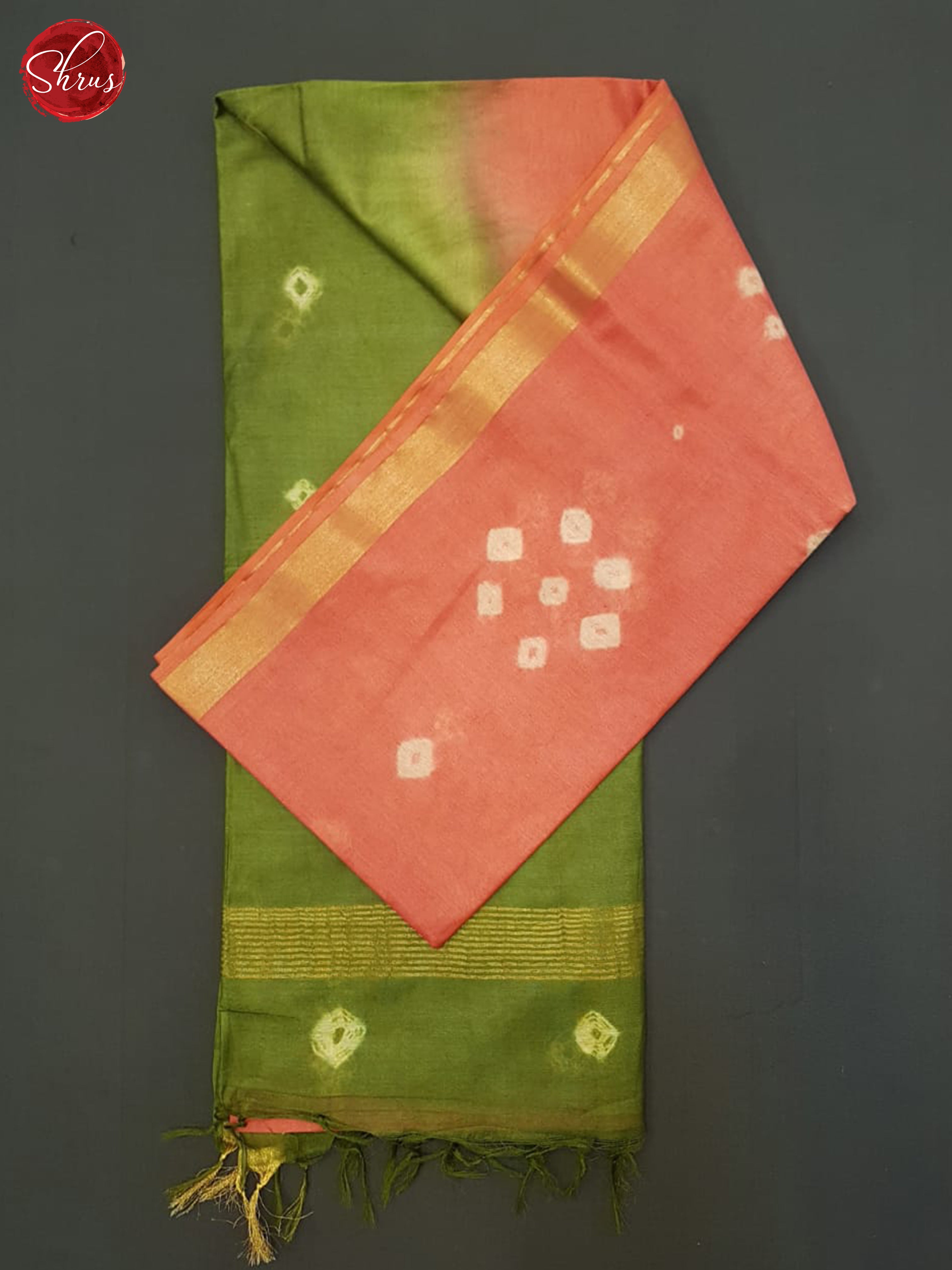 Pink And Green- Shibori Saree - Shop on ShrusEternity.com