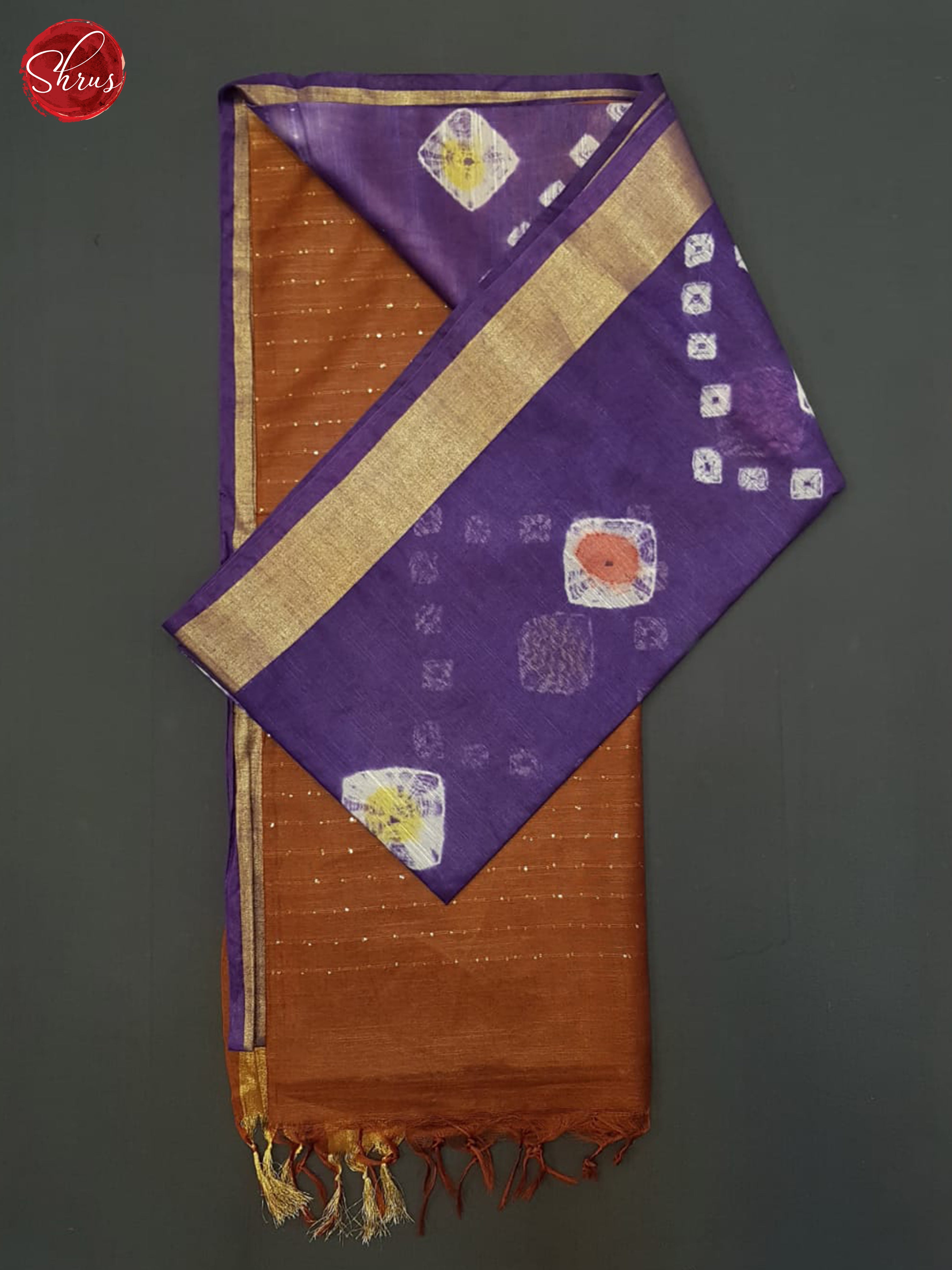 Purple And Brown - Shibori Saree - Shop on ShrusEternity.com