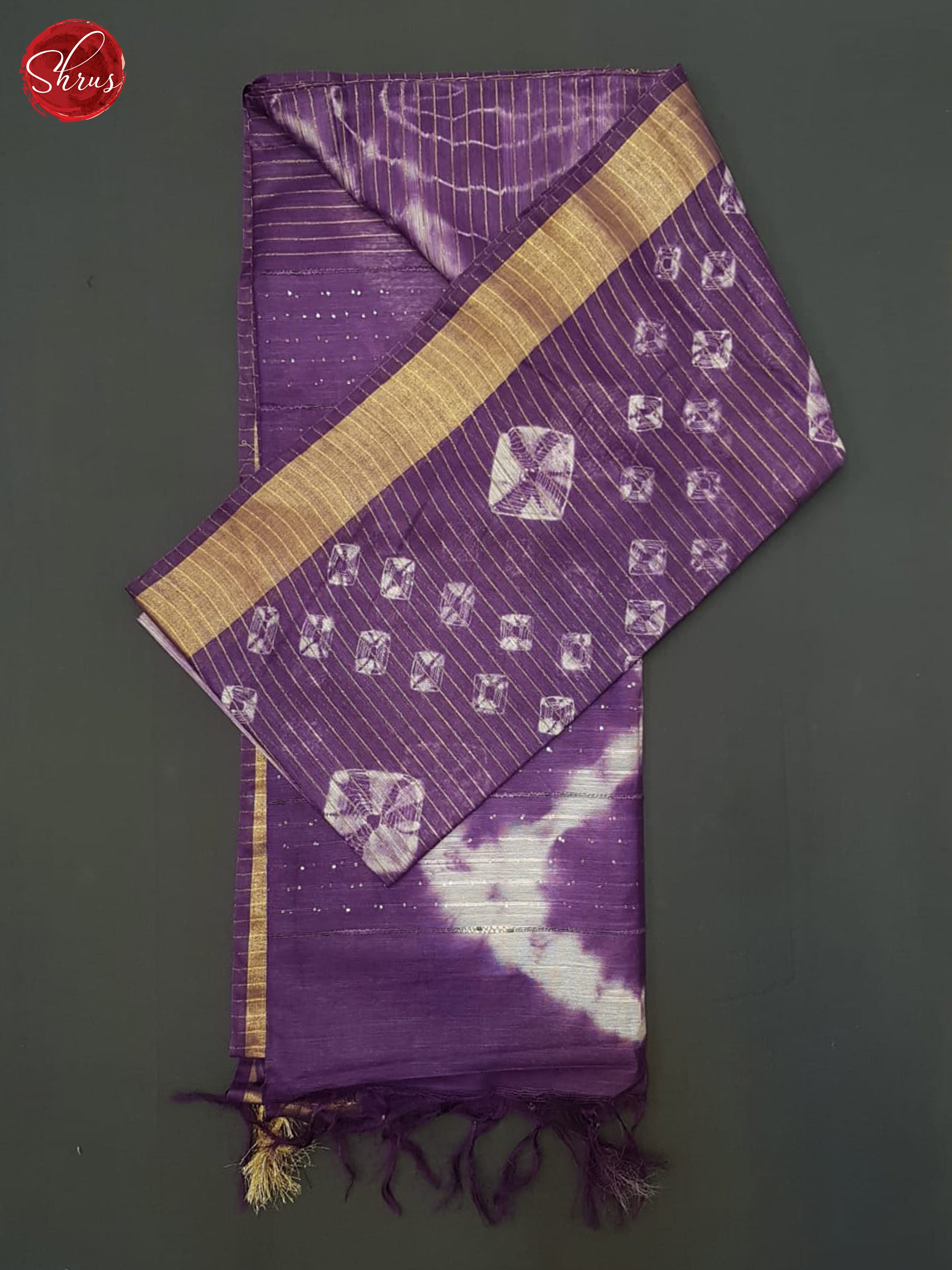 Jamun Fruit & Cream - Shibori Saree - Shop on ShrusEternity.com