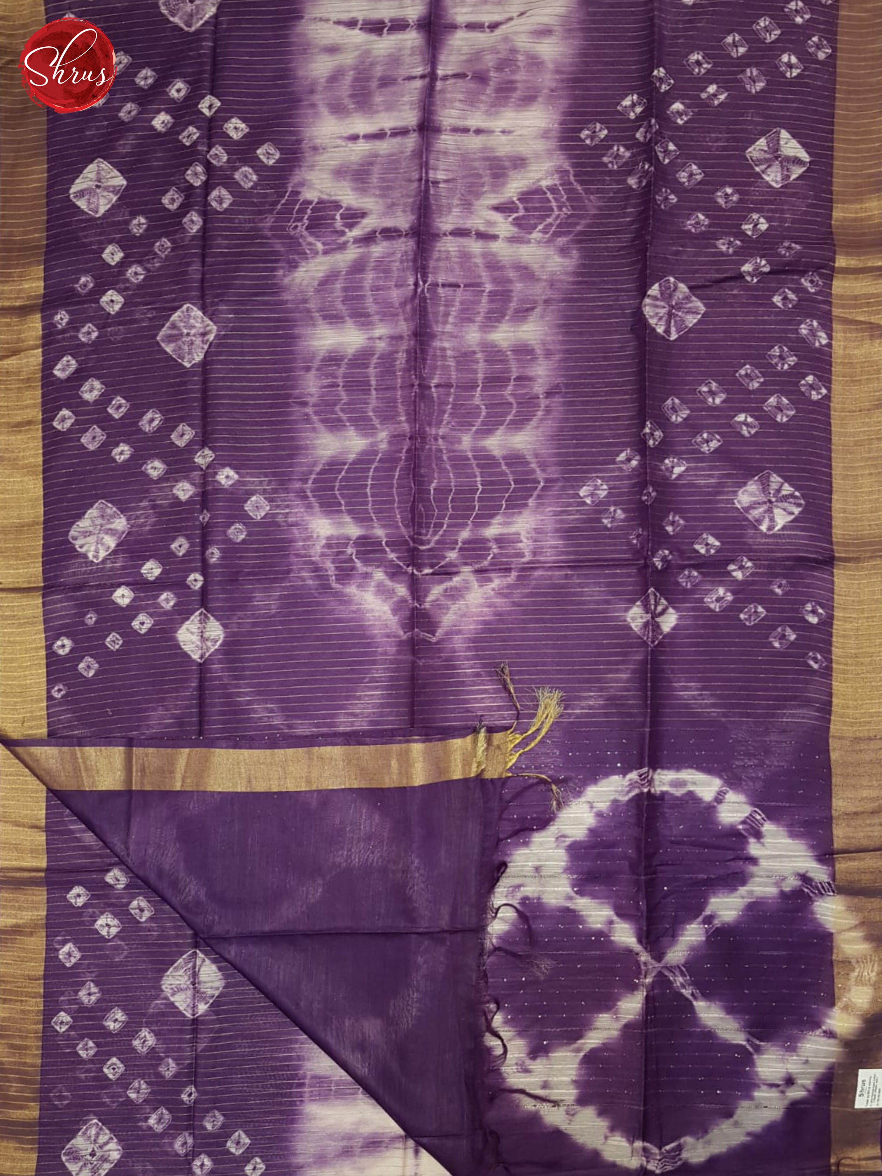 Jamun Fruit & Cream - Shibori Saree - Shop on ShrusEternity.com