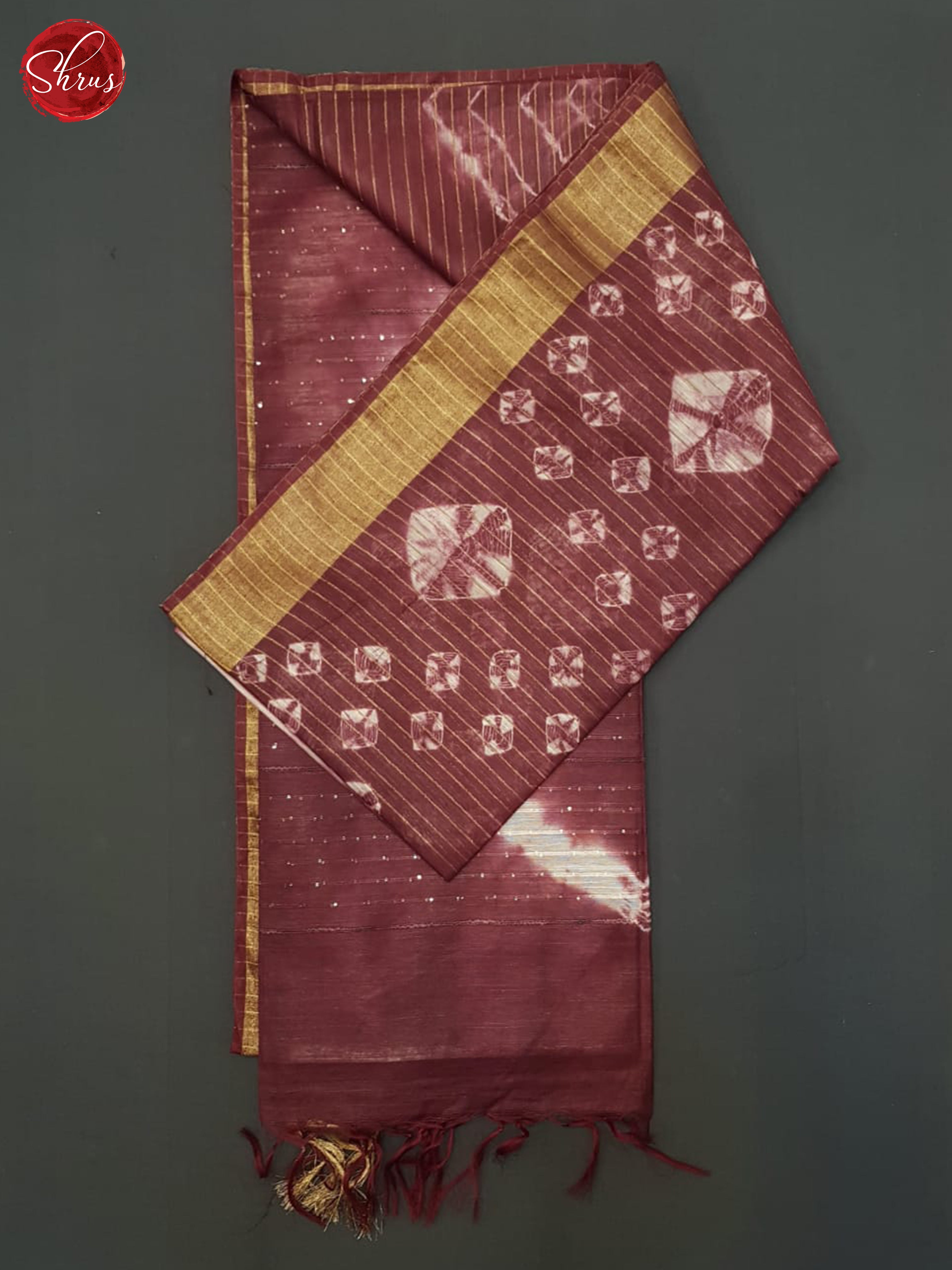 Maroon& Cream - Shibori Saree - Shop on ShrusEternity.com