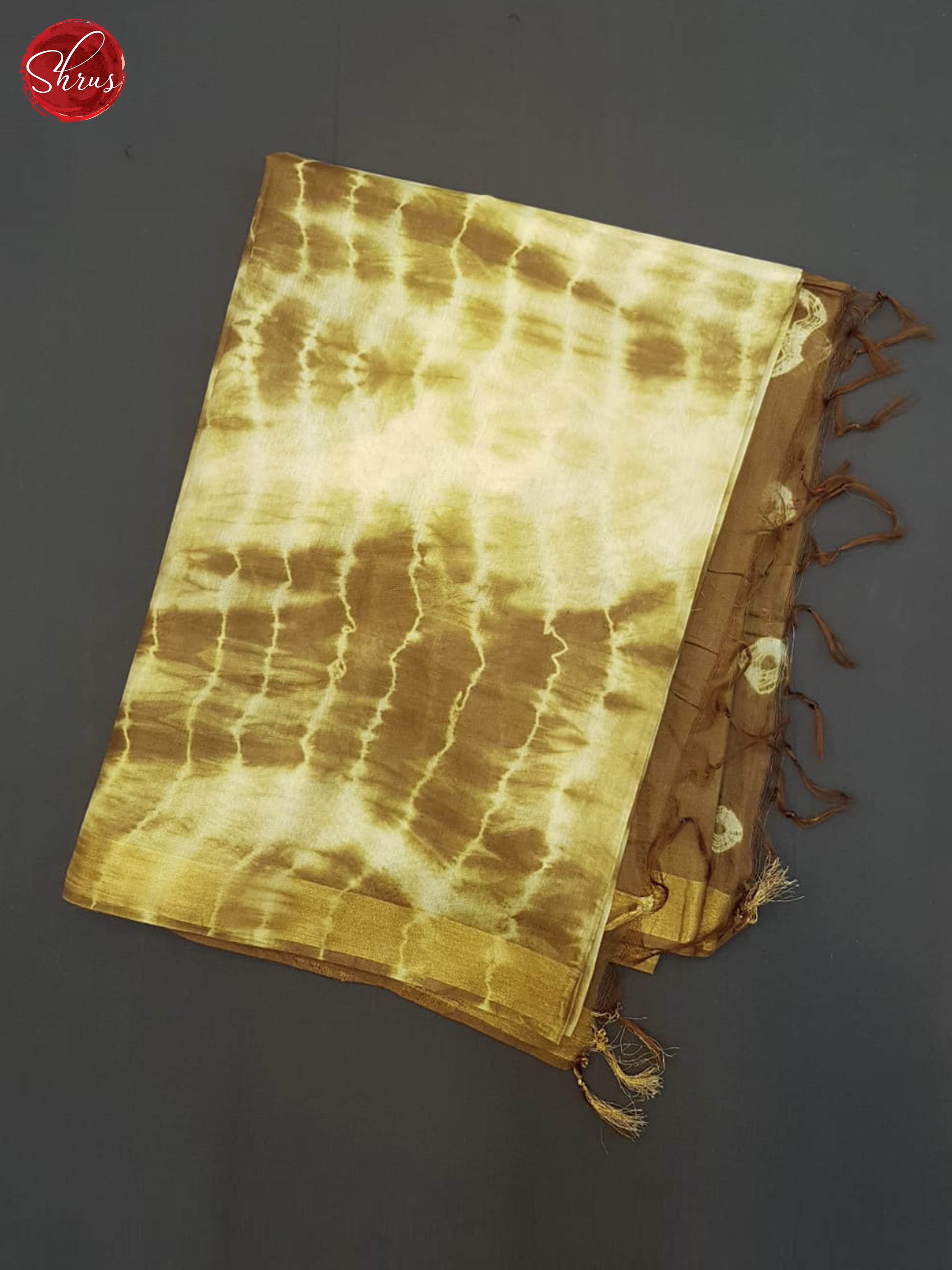 Cream And Brown- Shibori Saree - Shop on ShrusEternity.com