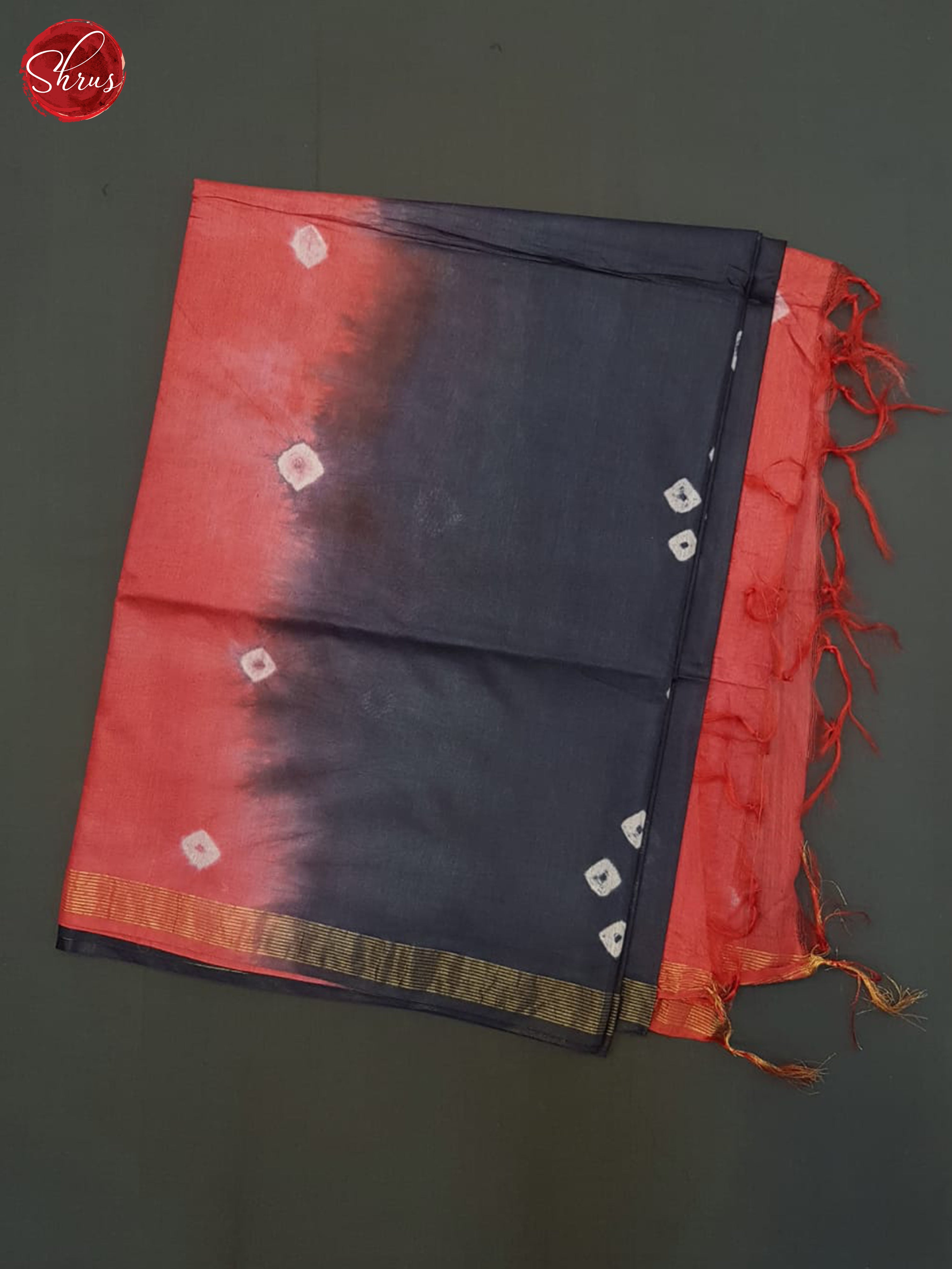 Blue And Red-Shibori Saree - Shop on ShrusEternity.com